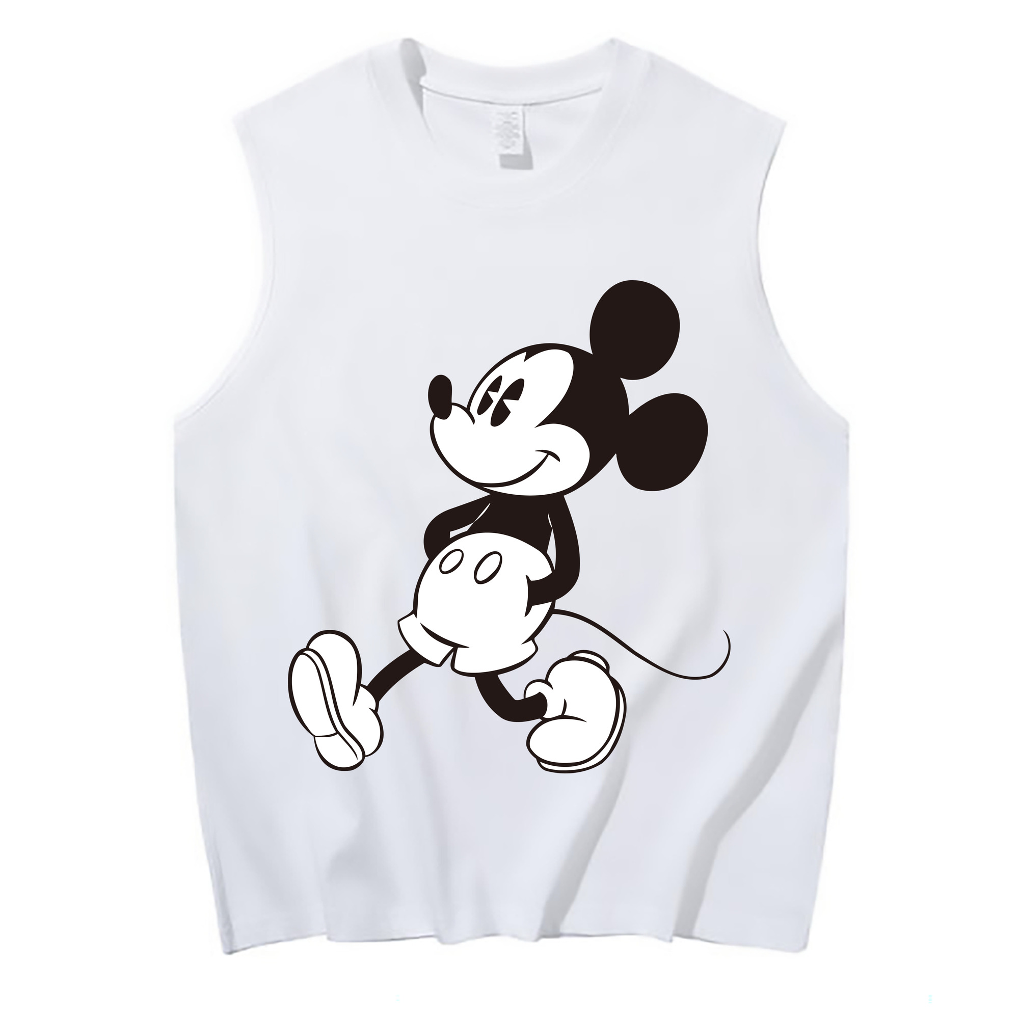 ミッキーマウス Mickey Mouse コットン100％タンクトップ（フロントプリント）