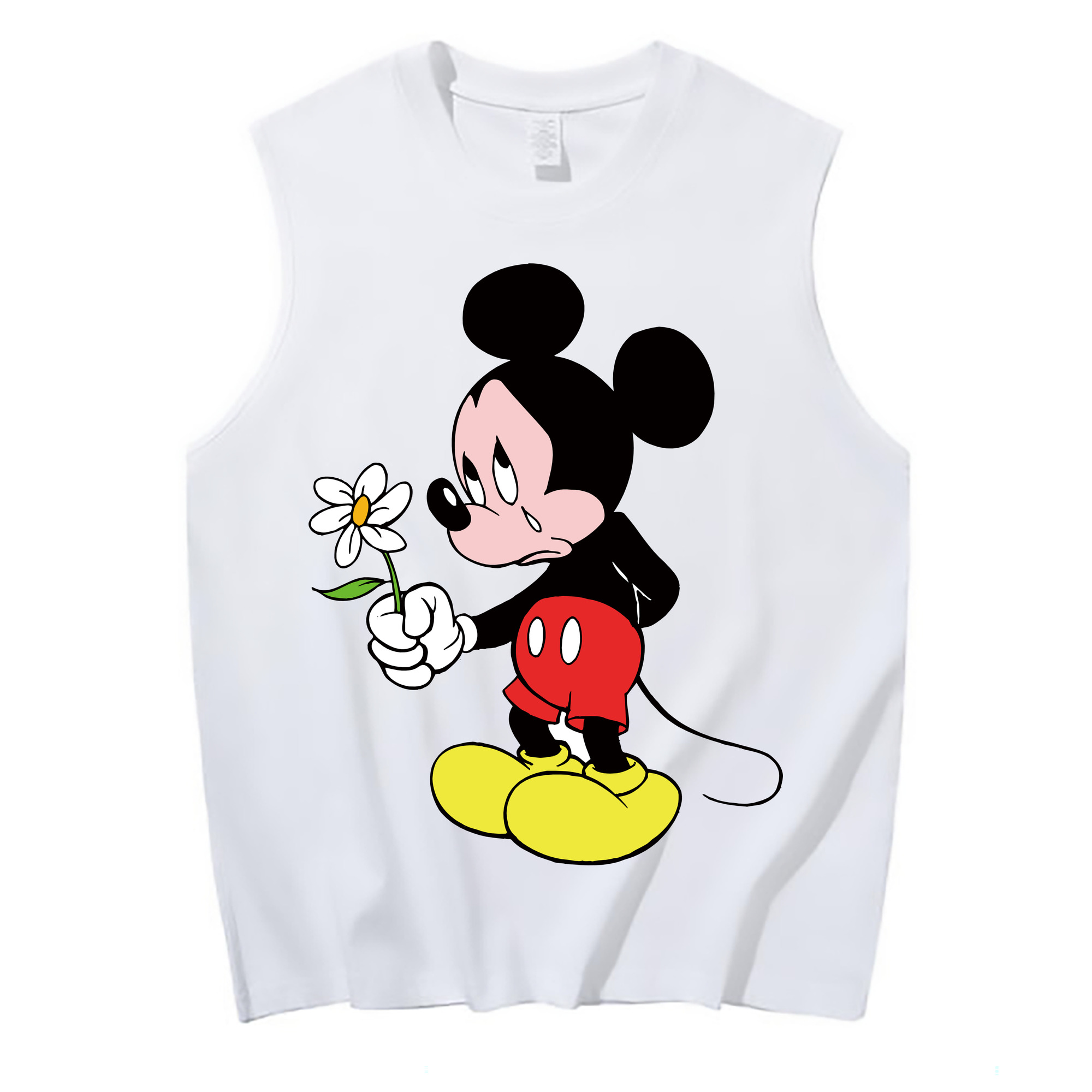 ミッキーマウス Mickey Mouse コットン100％タンクトップ（フロントプリント）