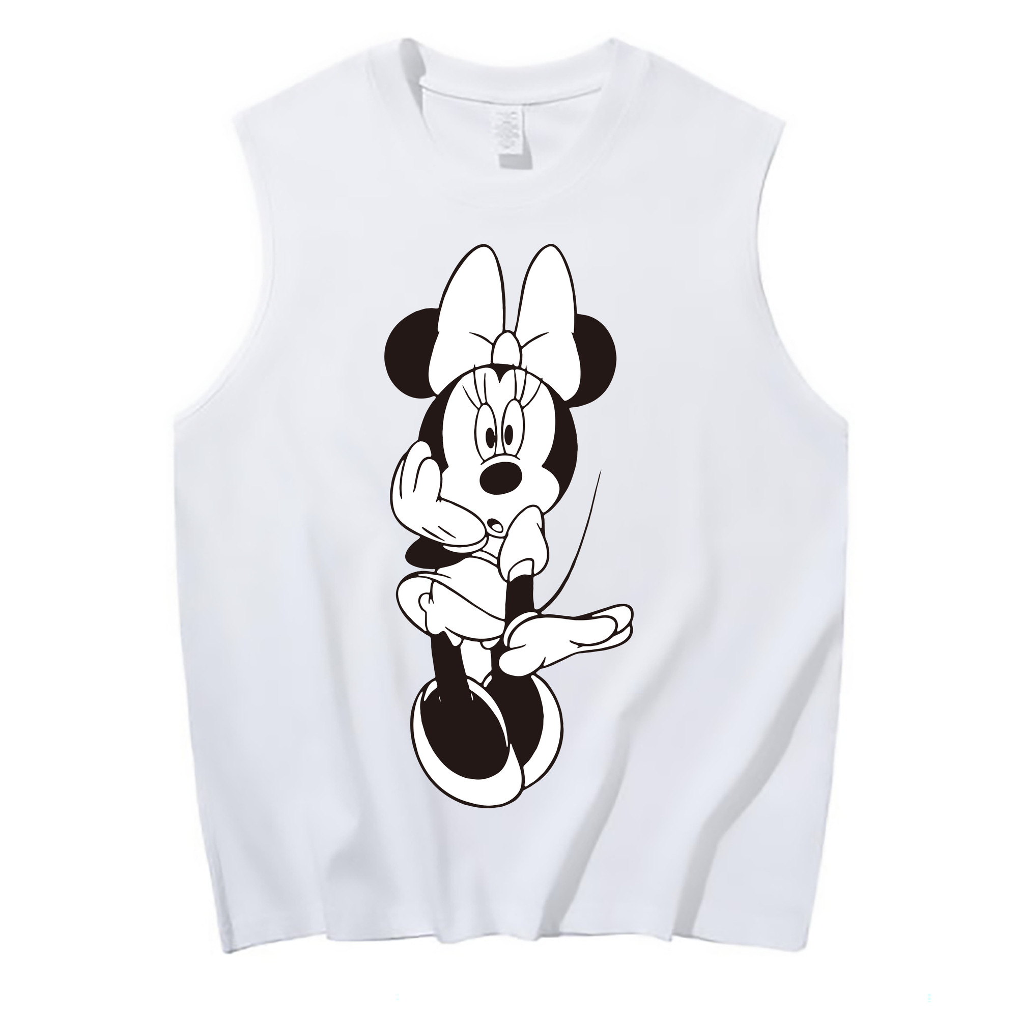 ミッキーマウス Mickey Mouse コットン100％タンクトップ（フロントプリント）
