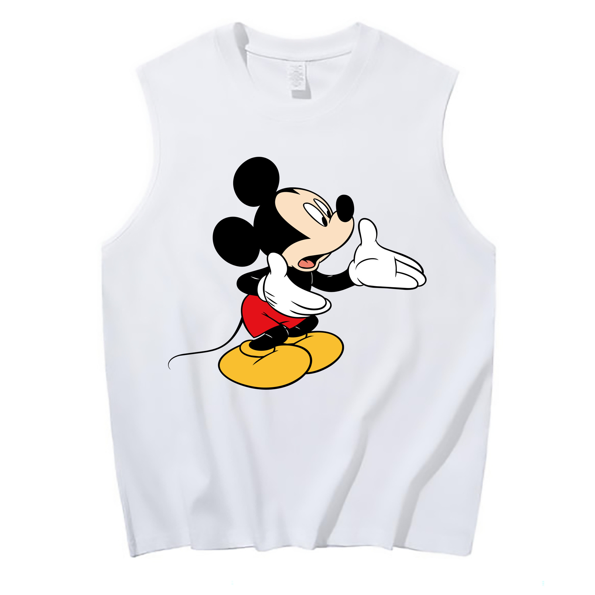 ミッキーマウス Mickey Mouse コットン100％タンクトップ（フロントプリント）