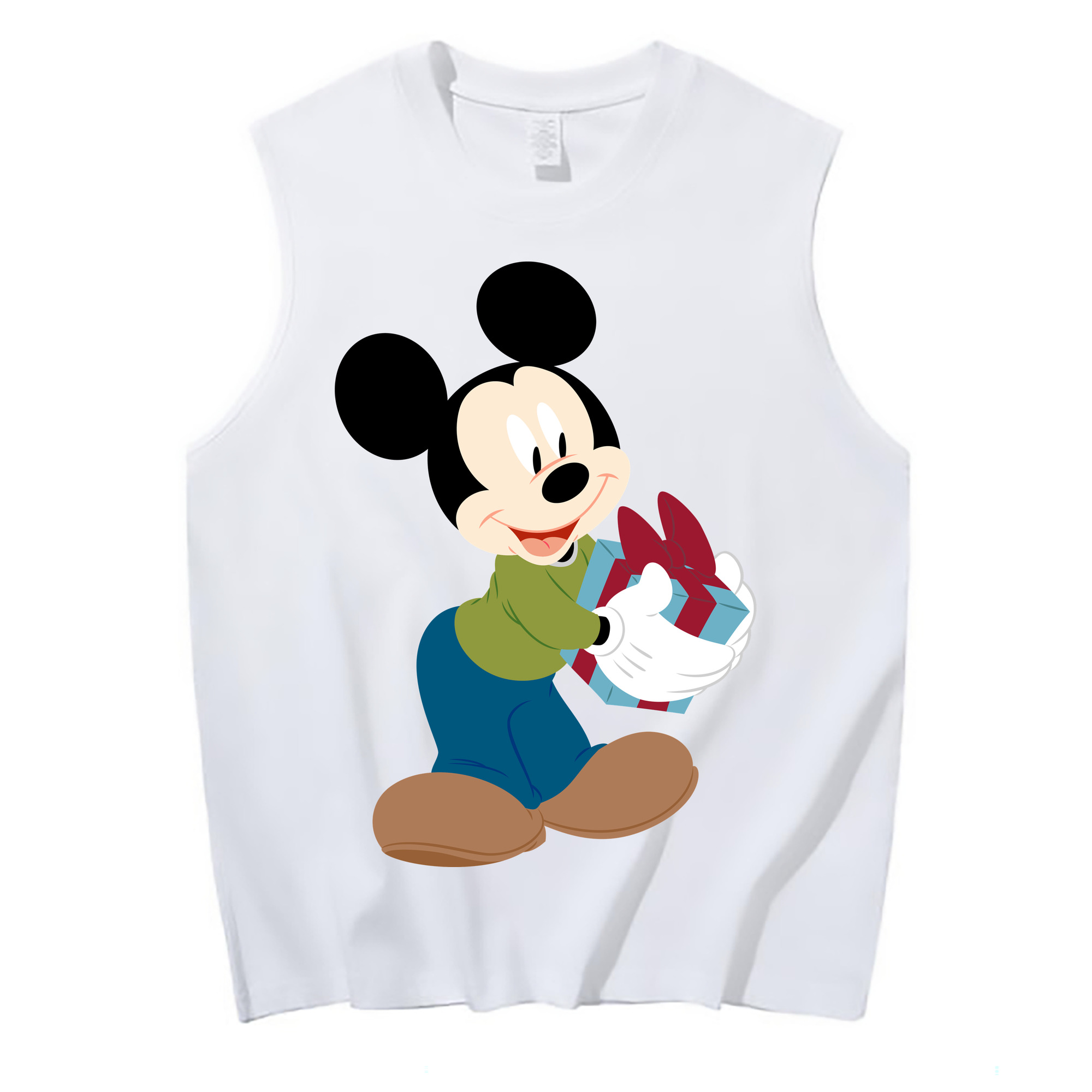 ミッキーマウス Mickey Mouse コットン100％タンクトップ（フロントプリント）