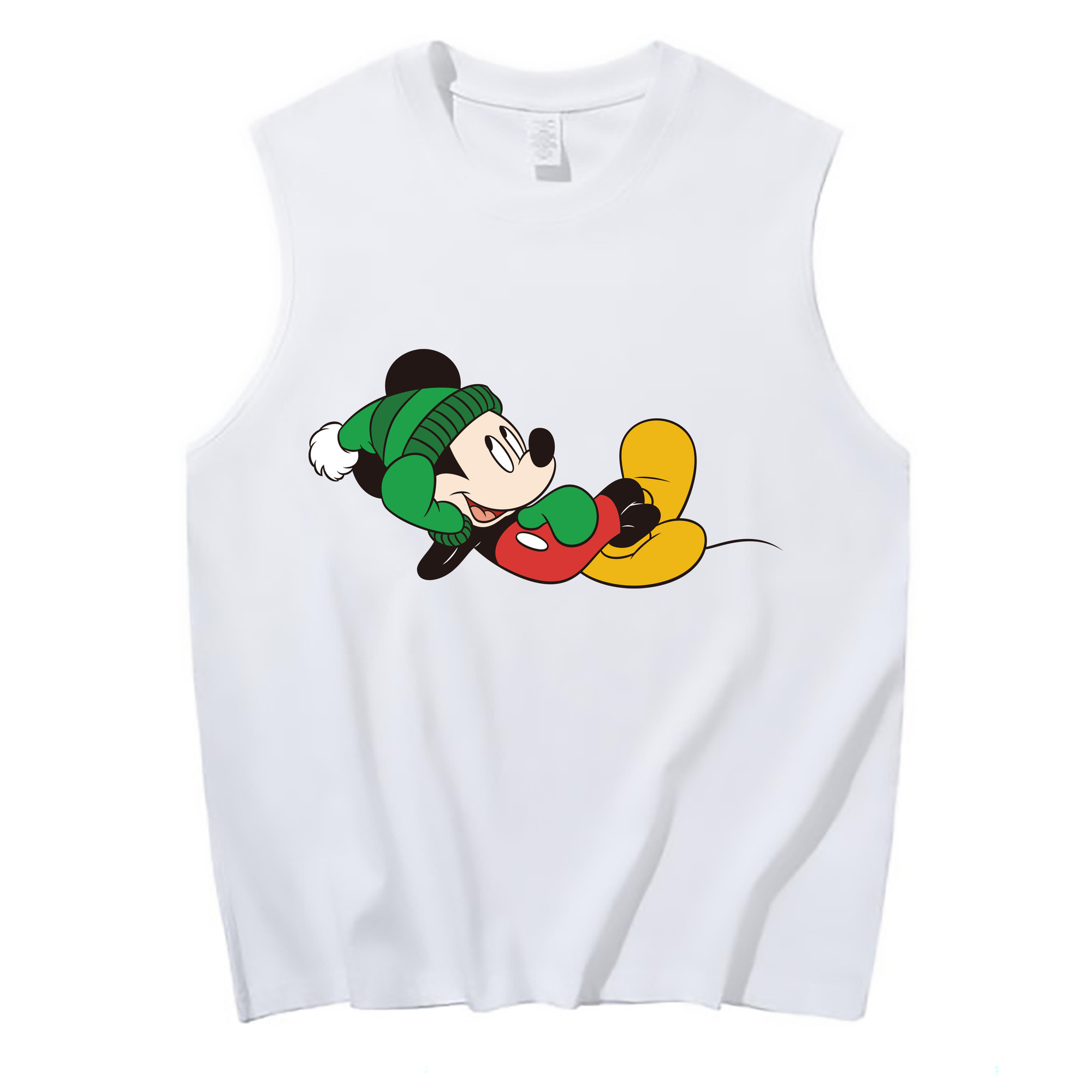 （画像用） ミッキーマウス Mickey Mouse コットン100％タンクトップ（フロントプリント）