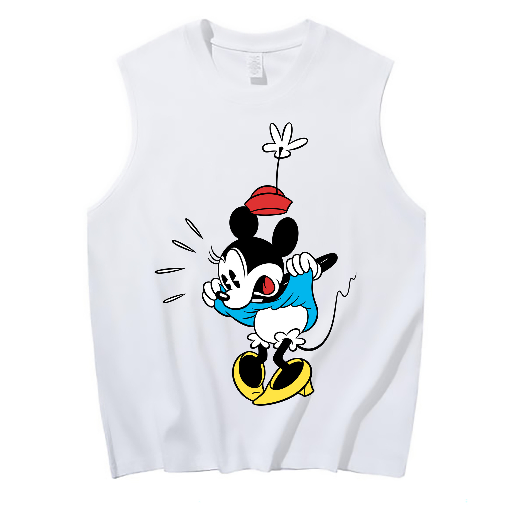 ミッキーマウス Mickey Mouse コットン100％タンクトップ（フロントプリント）