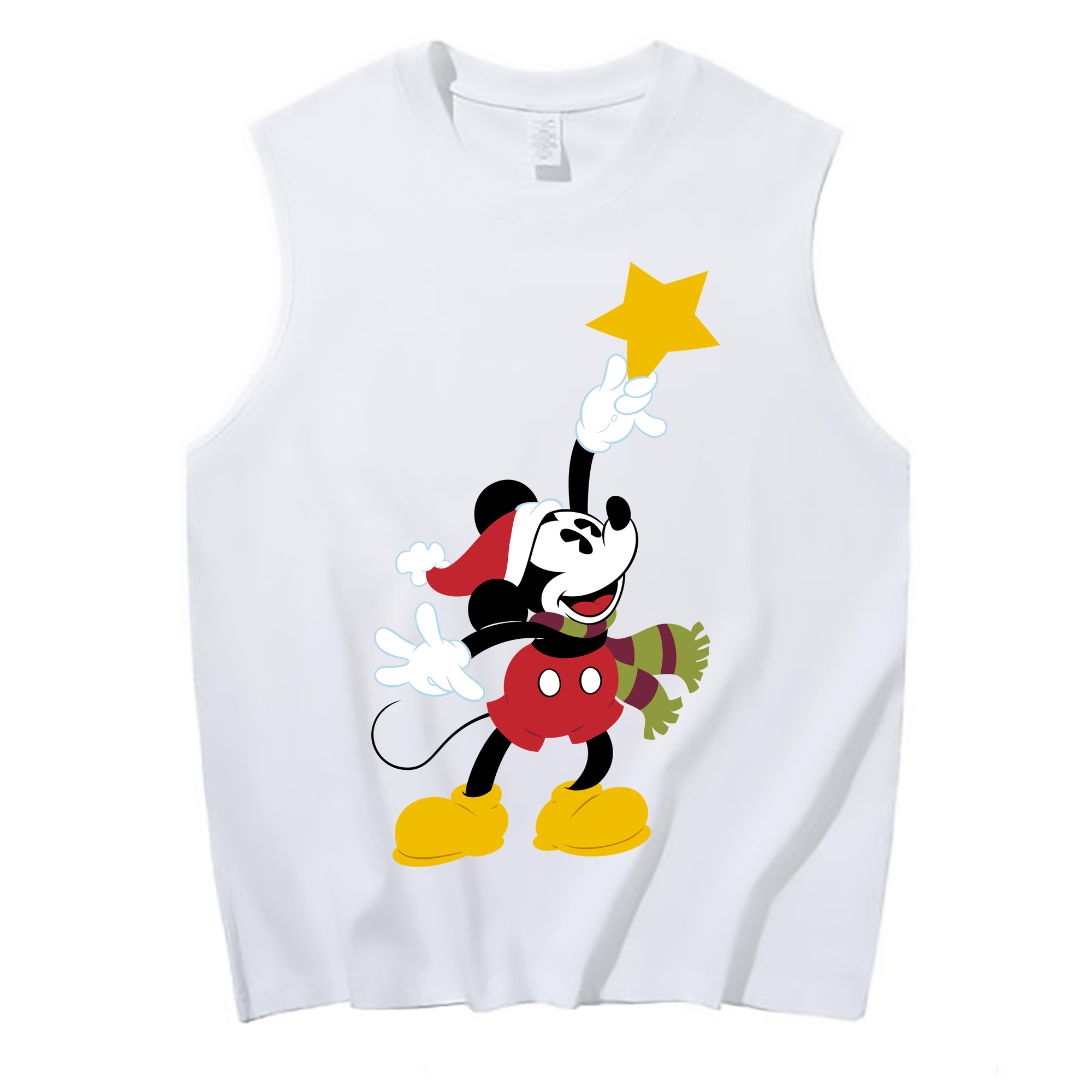 ミッキーマウス Mickey Mouse コットン100％タンクトップ（フロントプリント）