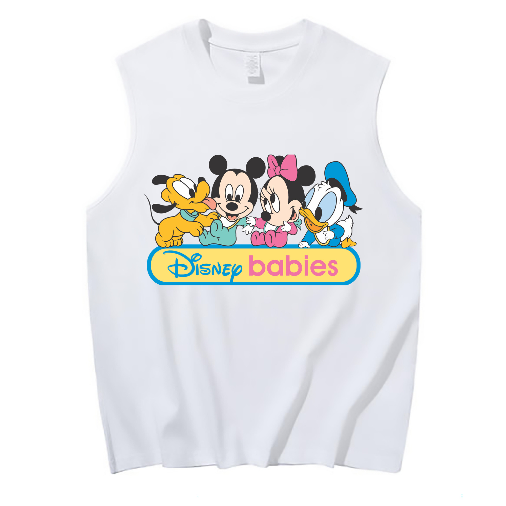 ミッキーマウス Mickey Mouse コットン100％タンクトップ（フロントプリント）