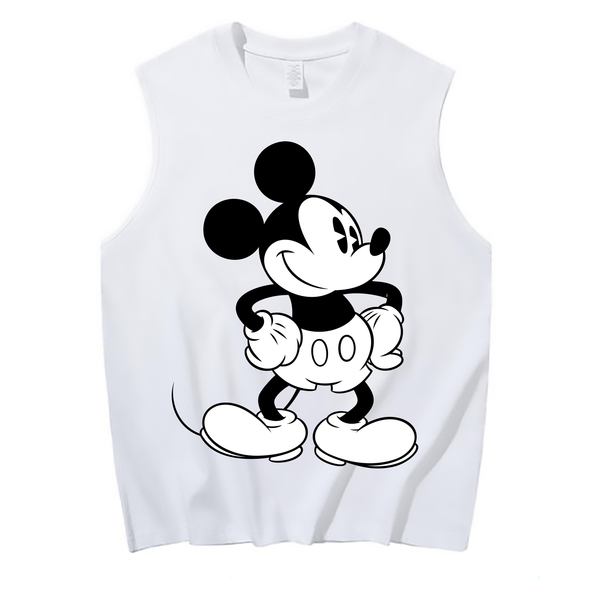 ミッキーマウス Mickey Mouse コットン100％タンクトップ（フロントプリント）