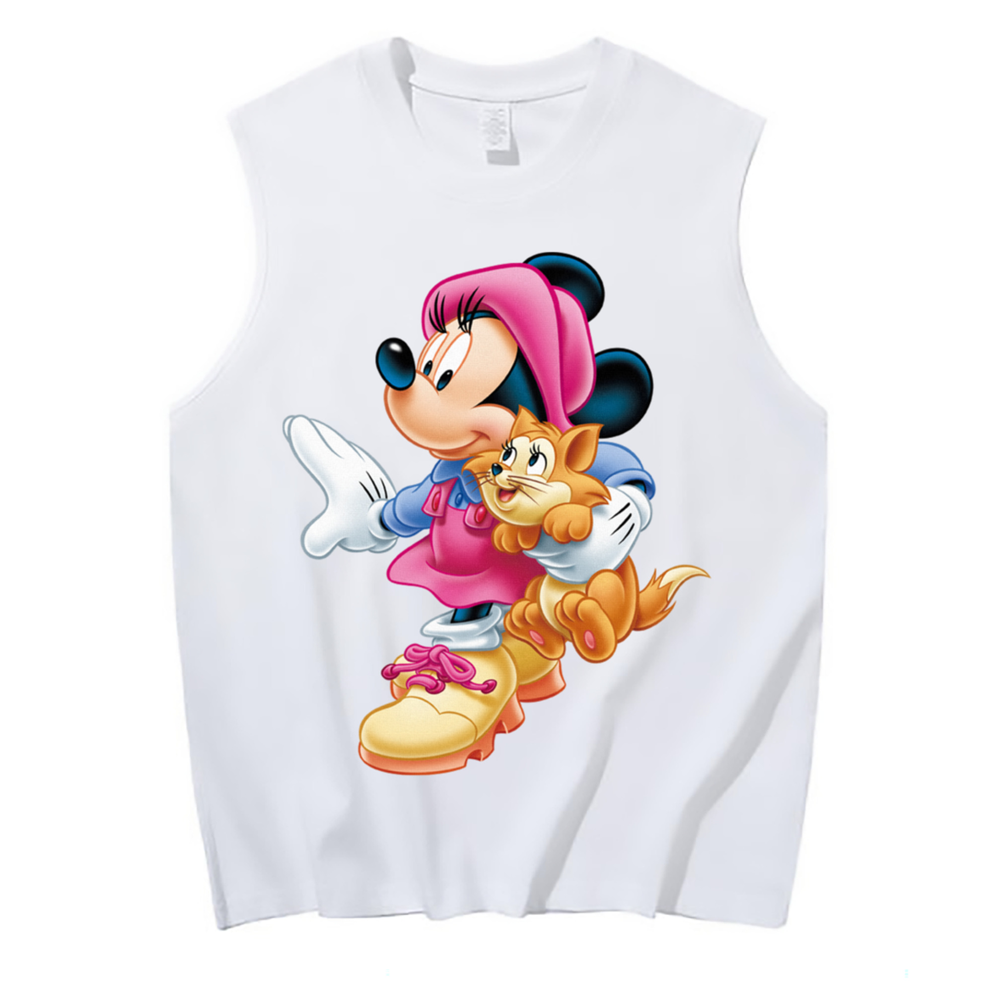 ミッキーマウス Mickey Mouse コットン100％タンクトップ（フロントプリント）