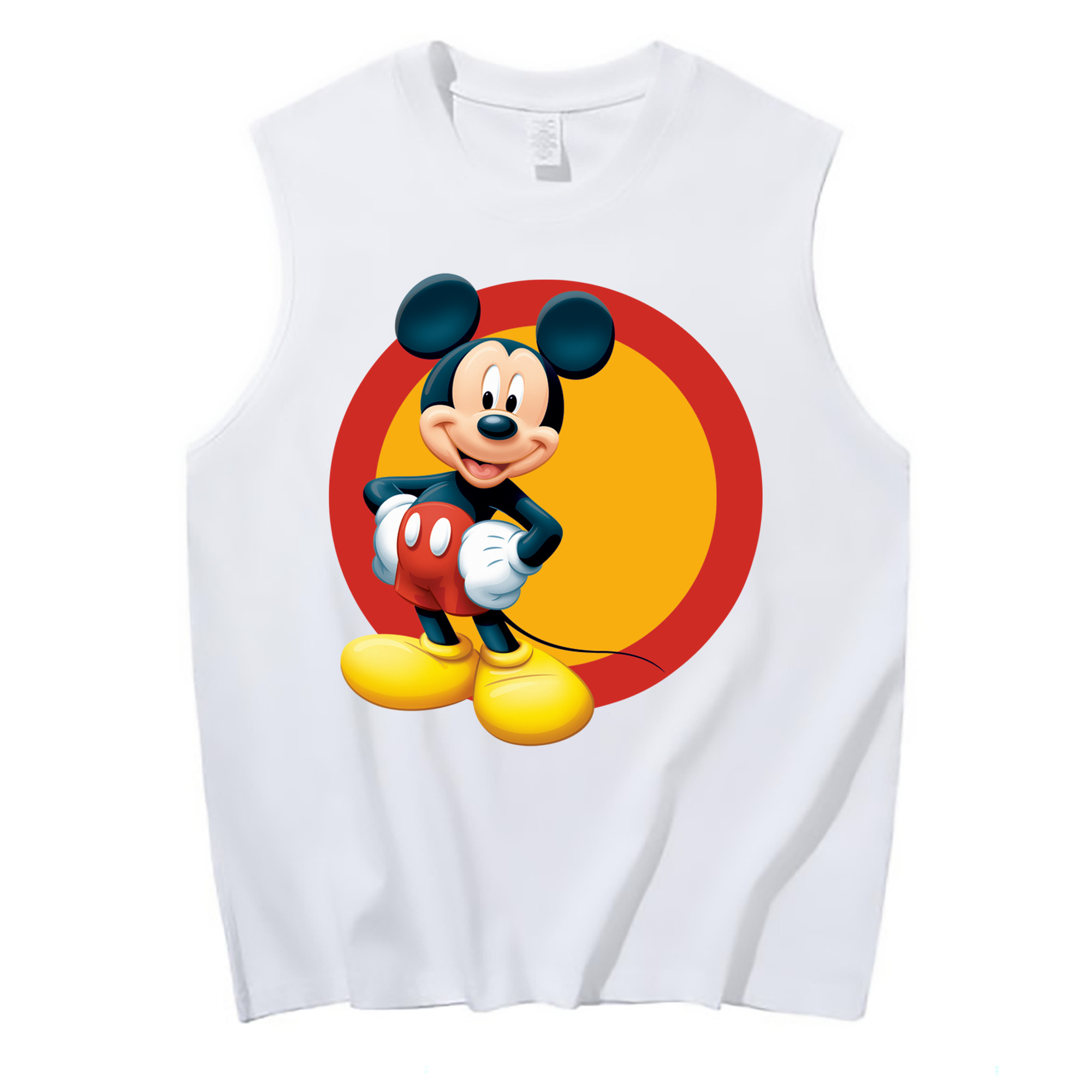 ミッキーマウス Mickey Mouse コットン100％タンクトップ（フロントプリント）