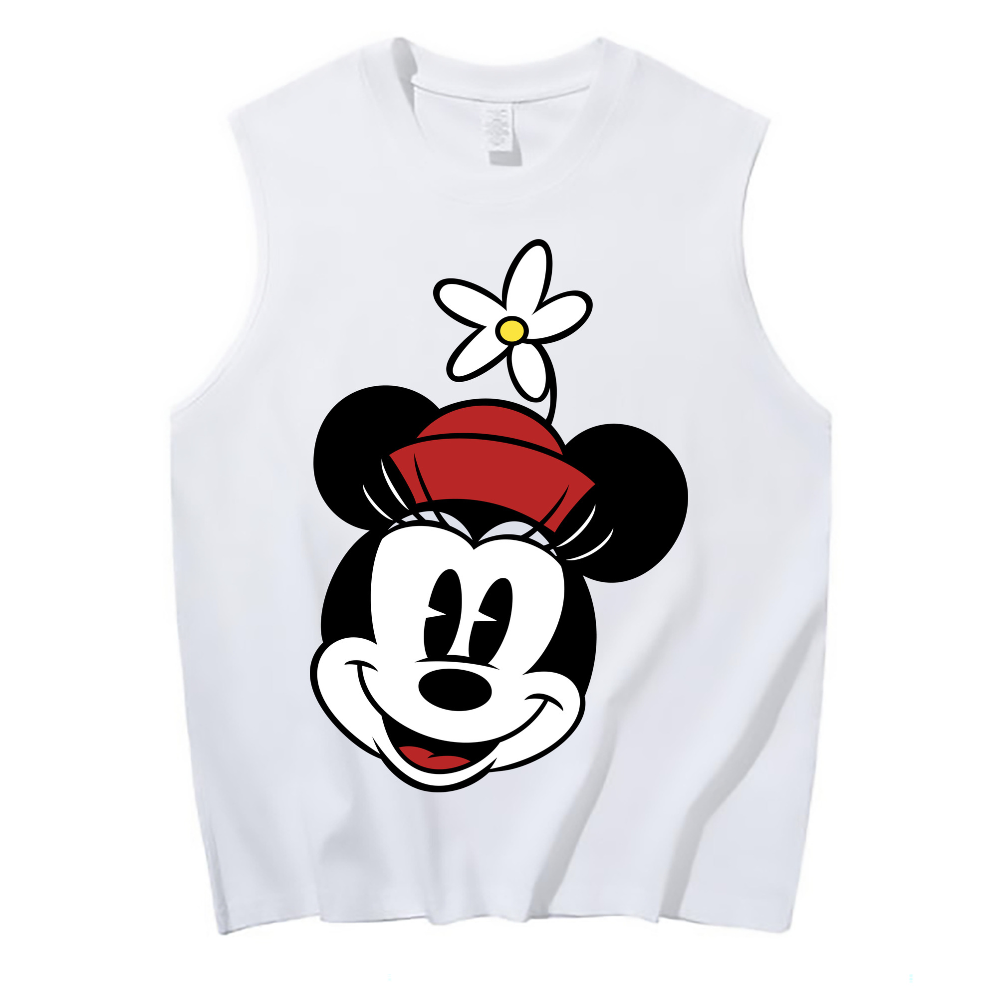 ミッキーマウス Mickey Mouse コットン100％タンクトップ（フロントプリント）