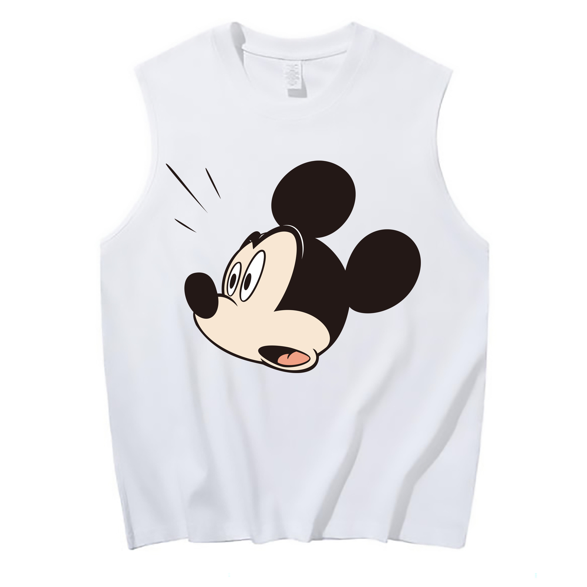 ミッキーマウス Mickey Mouse コットン100％タンクトップ（フロントプリント）