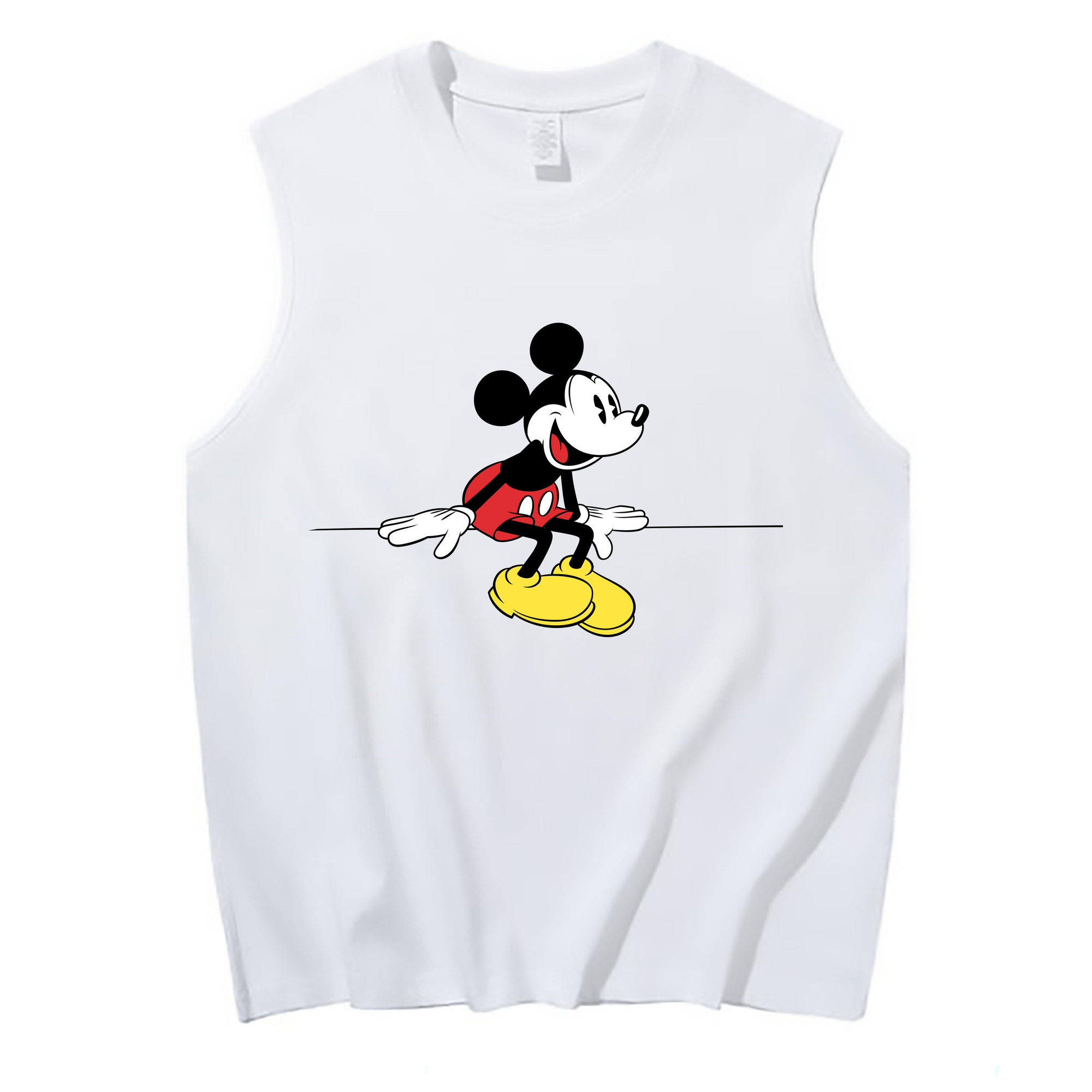 ミッキーマウス Mickey Mouse コットン100％タンクトップ（フロントプリント）
