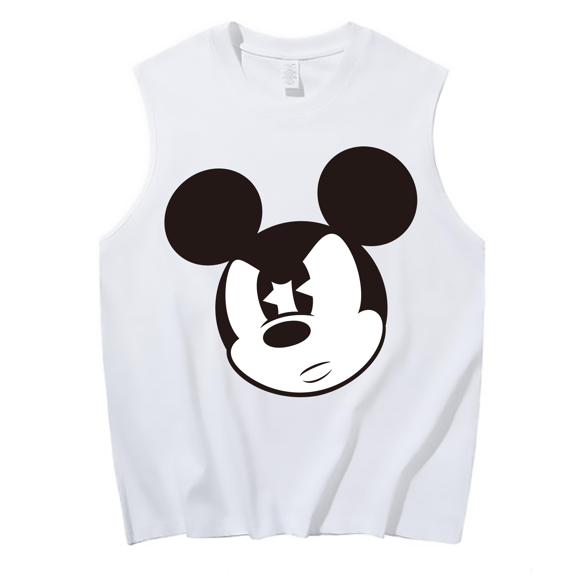 ミッキーマウス Mickey Mouse コットン100％タンクトップ（フロントプリント）