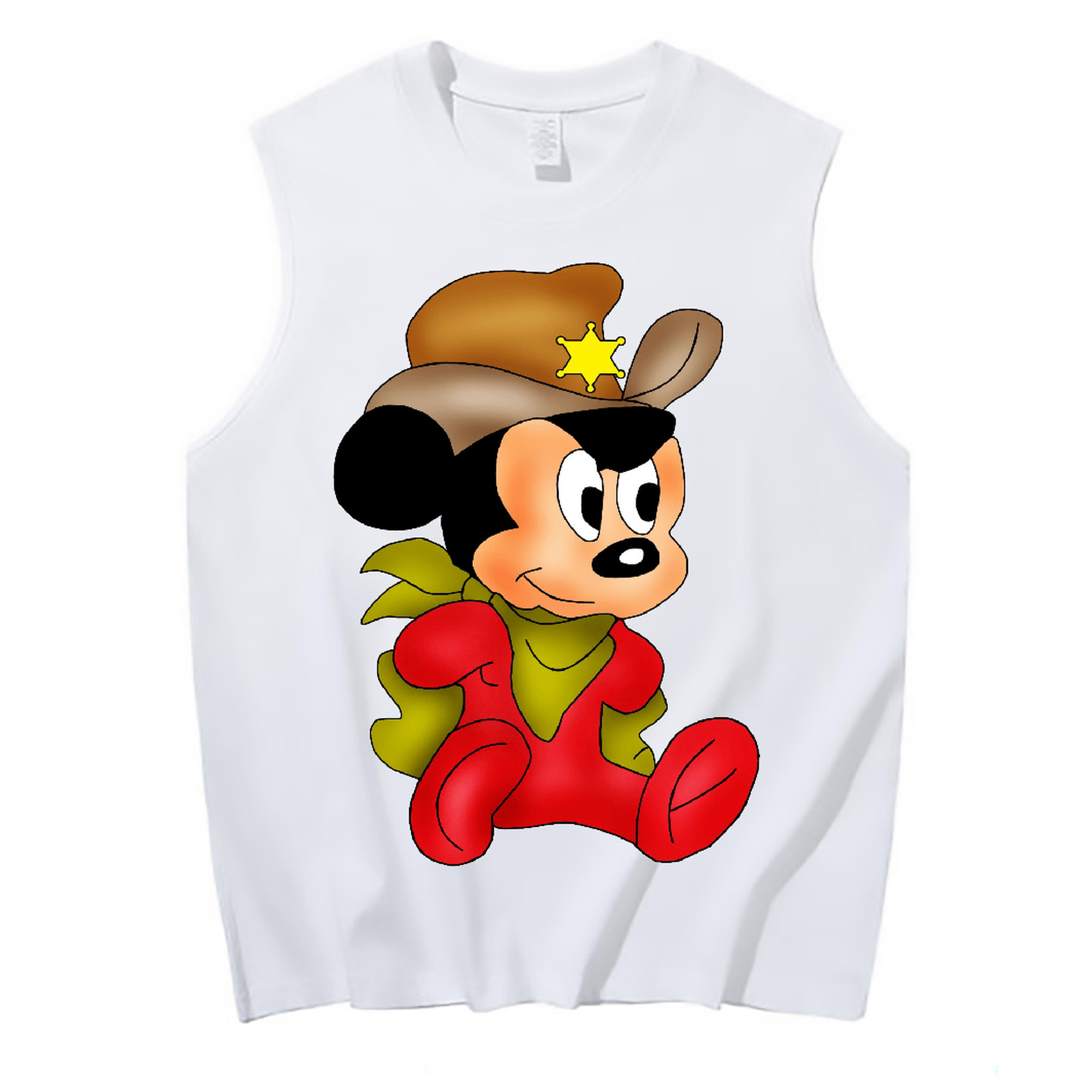 ミッキーマウス Mickey Mouse コットン100％タンクトップ（フロントプリント）