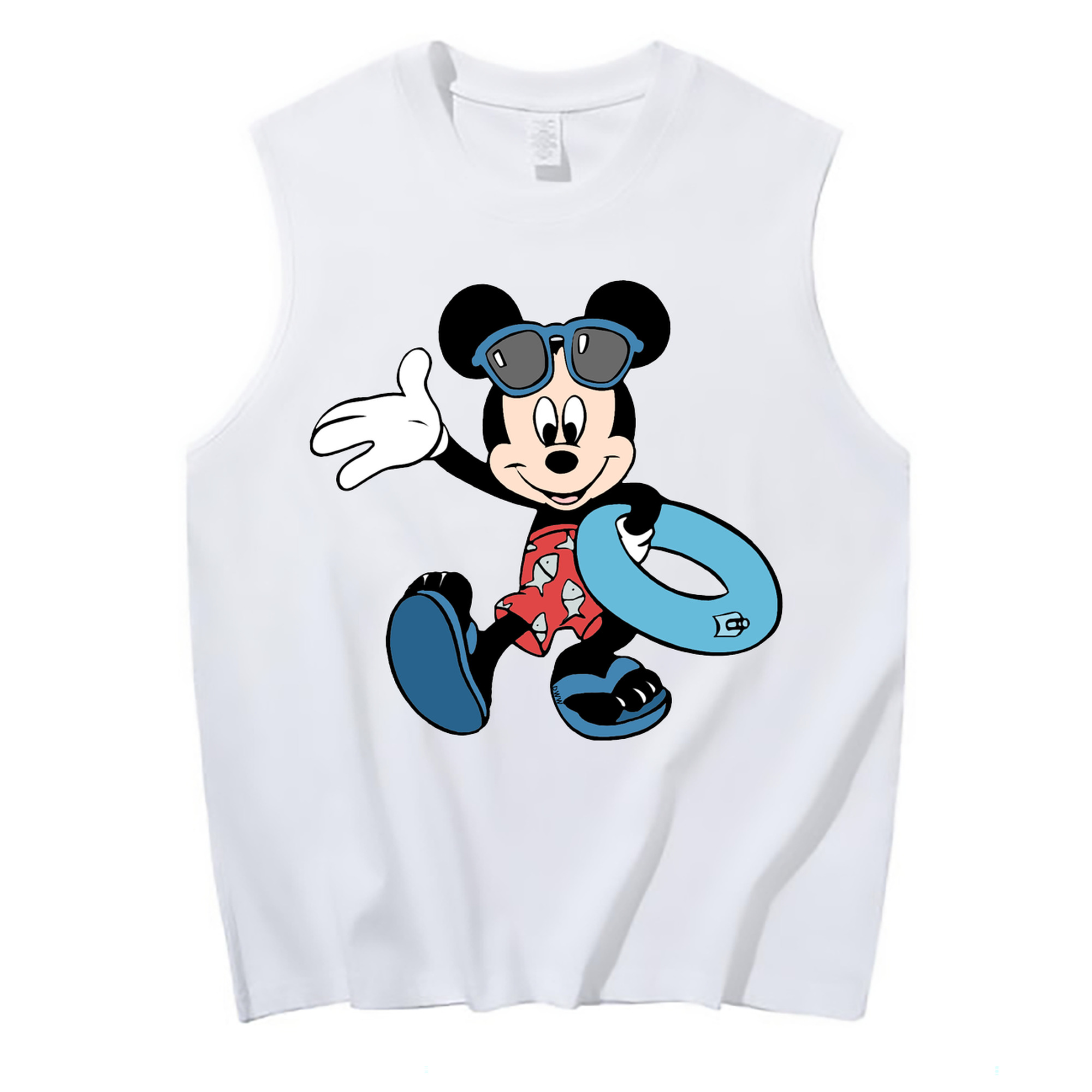 ミッキーマウス Mickey Mouse コットン100％タンクトップ（フロントプリント）