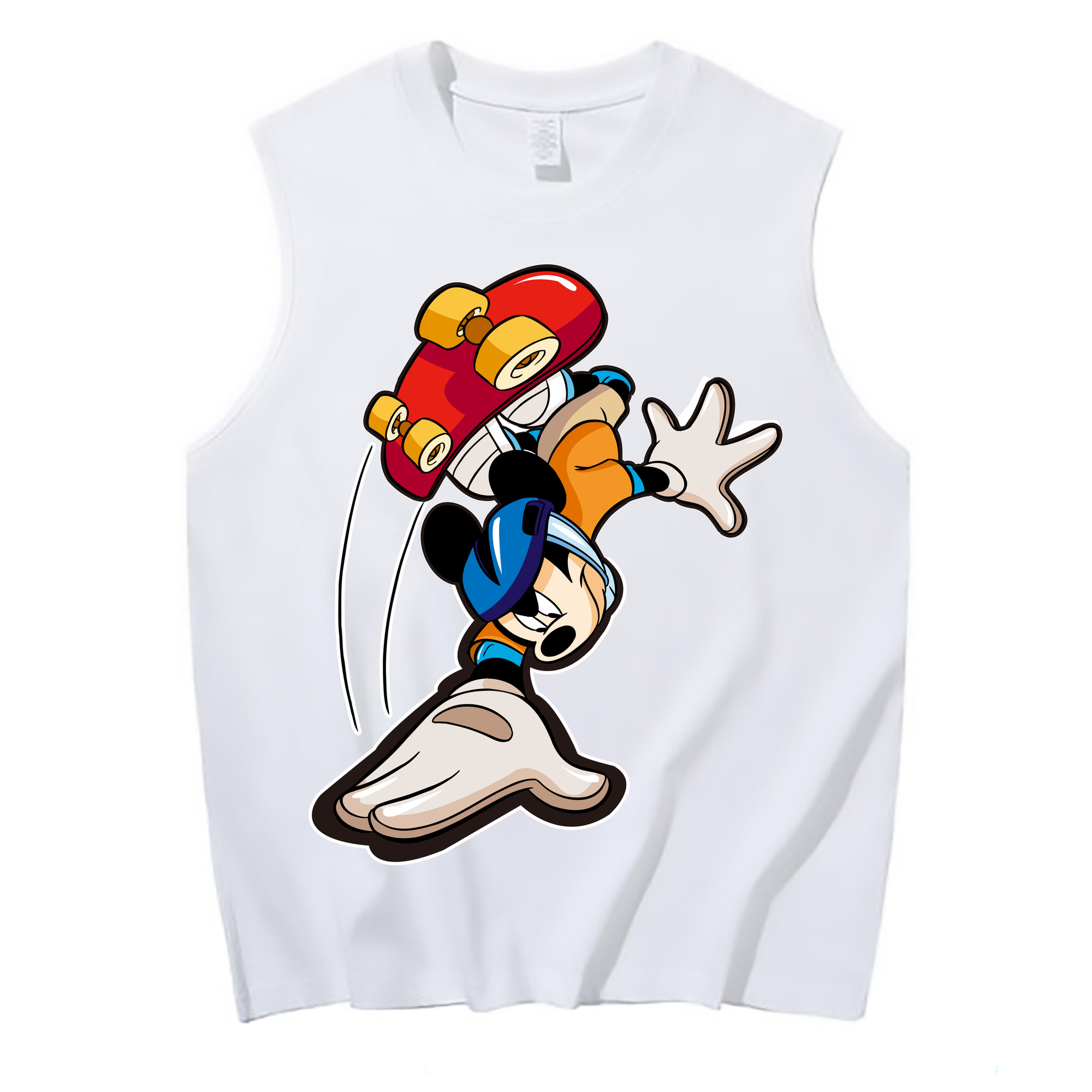 ミッキーマウス Mickey Mouse コットン100％タンクトップ（フロントプリント）