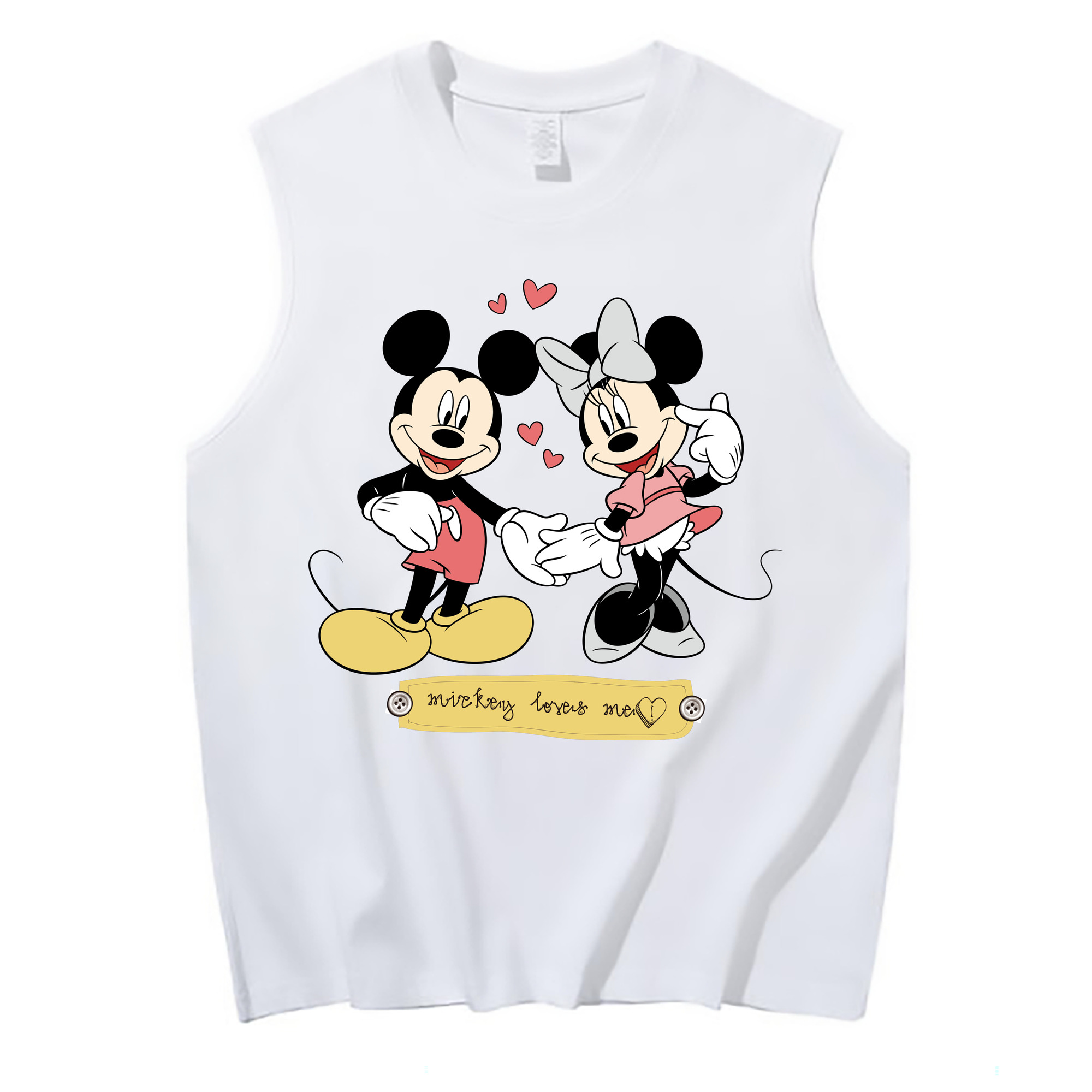 ミッキーマウス Mickey Mouse コットン100％タンクトップ（フロントプリント）
