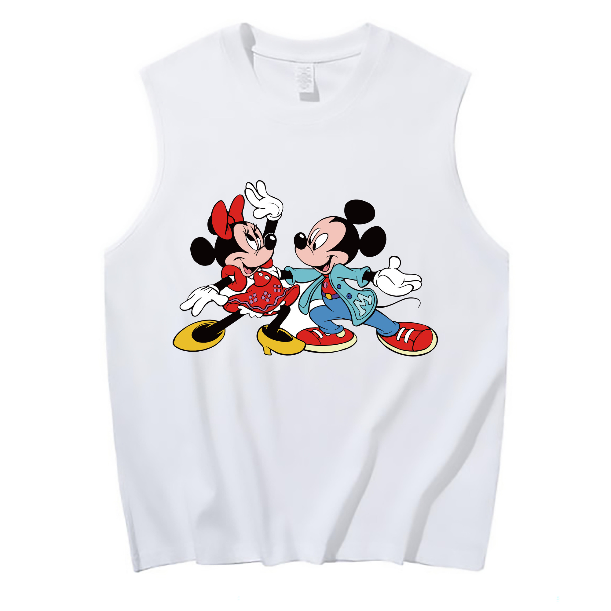 ミッキーマウス Mickey Mouse コットン100％タンクトップ（フロントプリント）