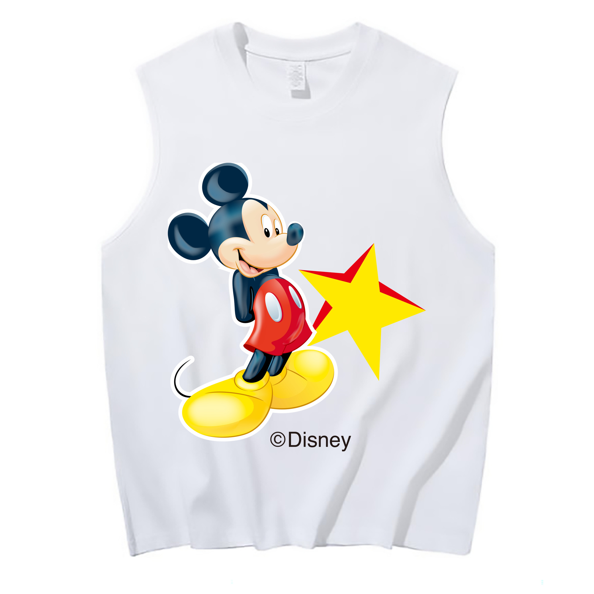 ミッキーマウス Mickey Mouse コットン100％タンクトップ（フロントプリント）