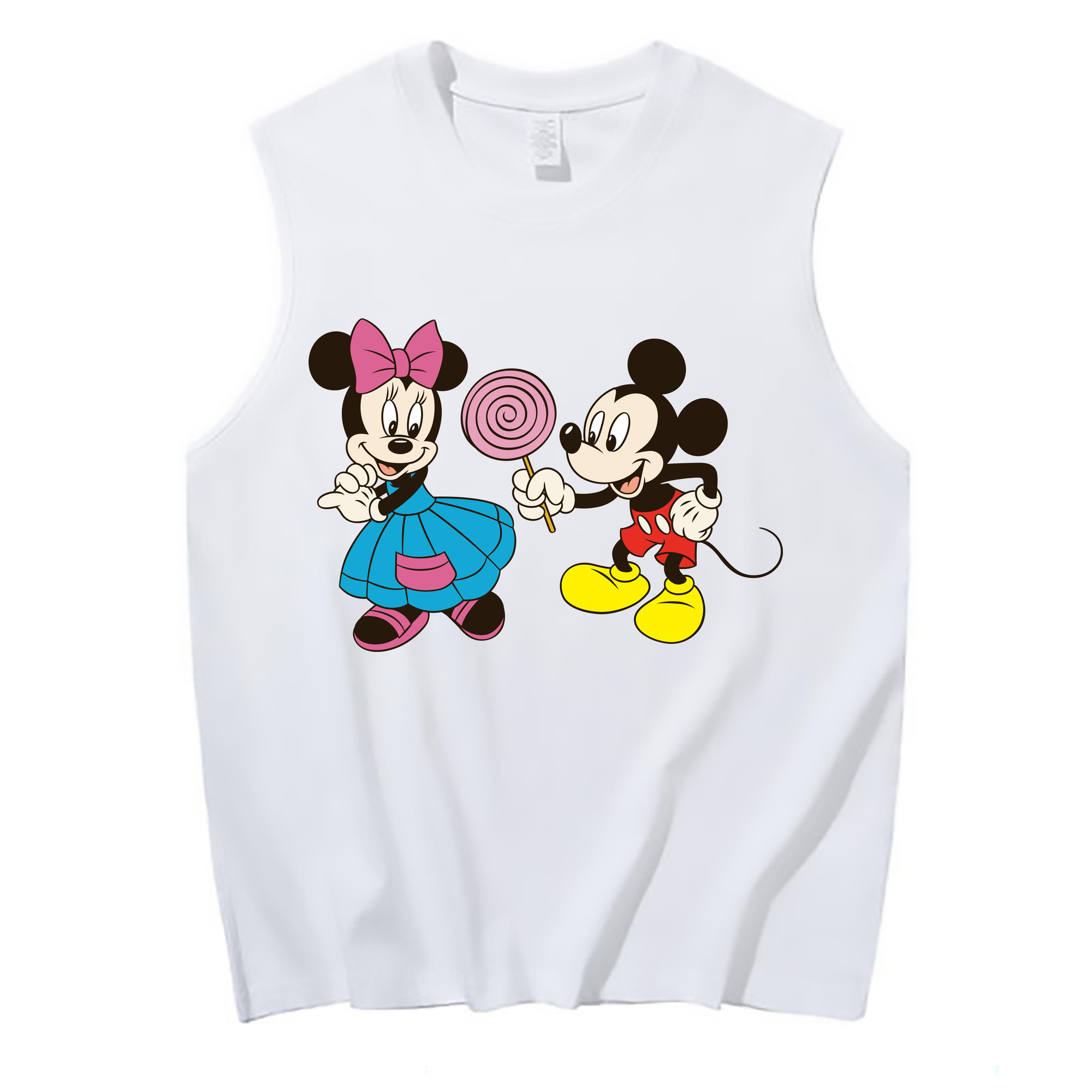 ミッキーマウス Mickey Mouse コットン100％タンクトップ（フロントプリント）
