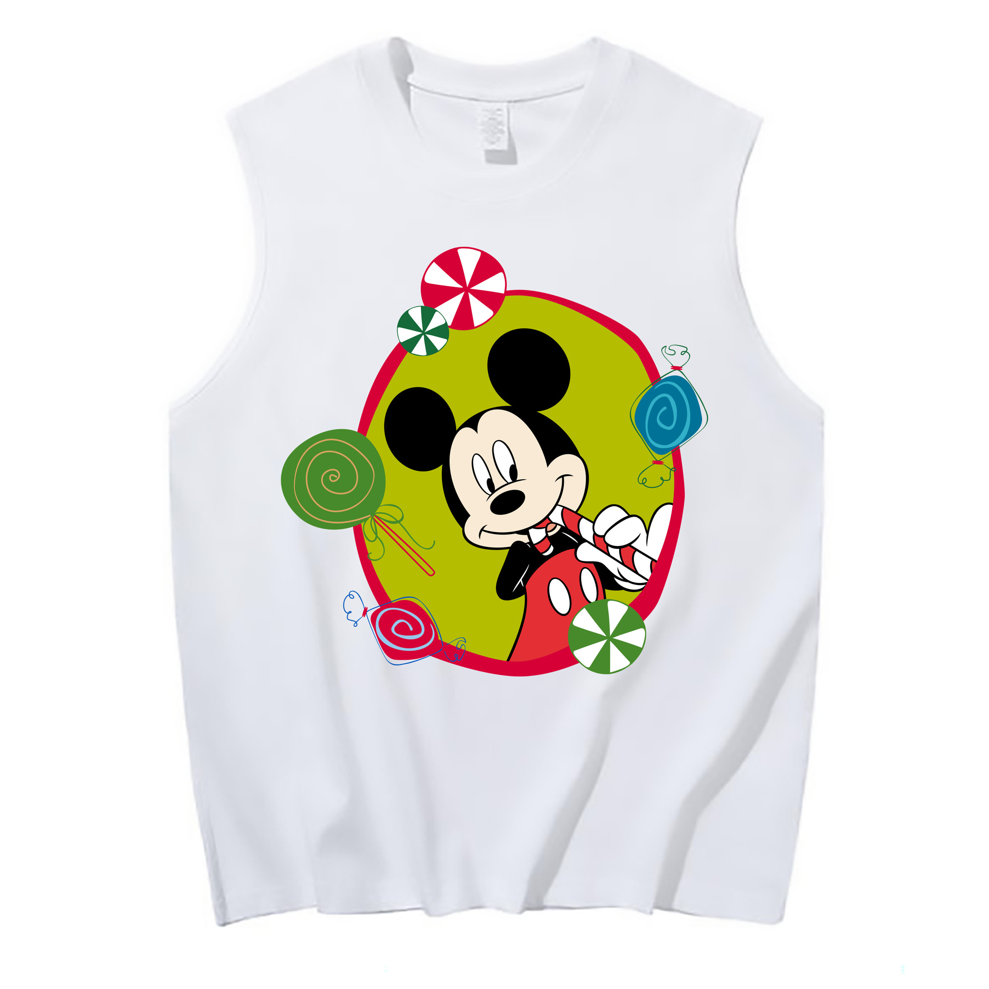 ミッキーマウス Mickey Mouse コットン100％タンクトップ（フロントプリント）
