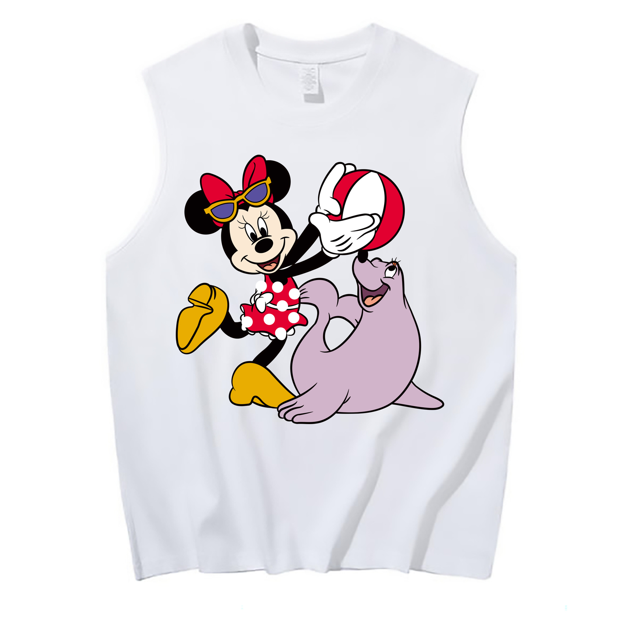 （画像用） ミッキーマウス Mickey Mouse コットン100％タンクトップ（フロントプリント）
