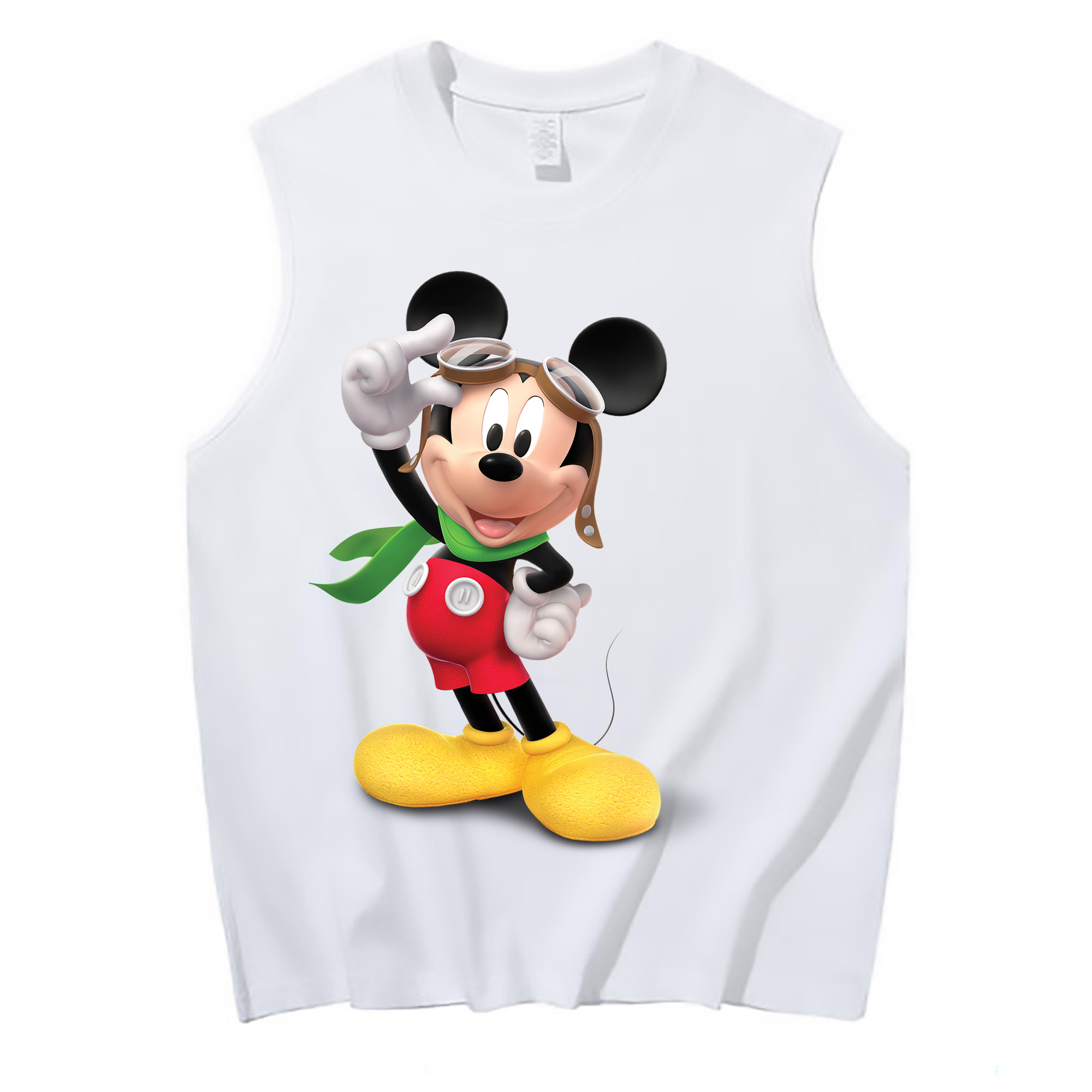 ミッキーマウス Mickey Mouse コットン100％タンクトップ（フロントプリント）
