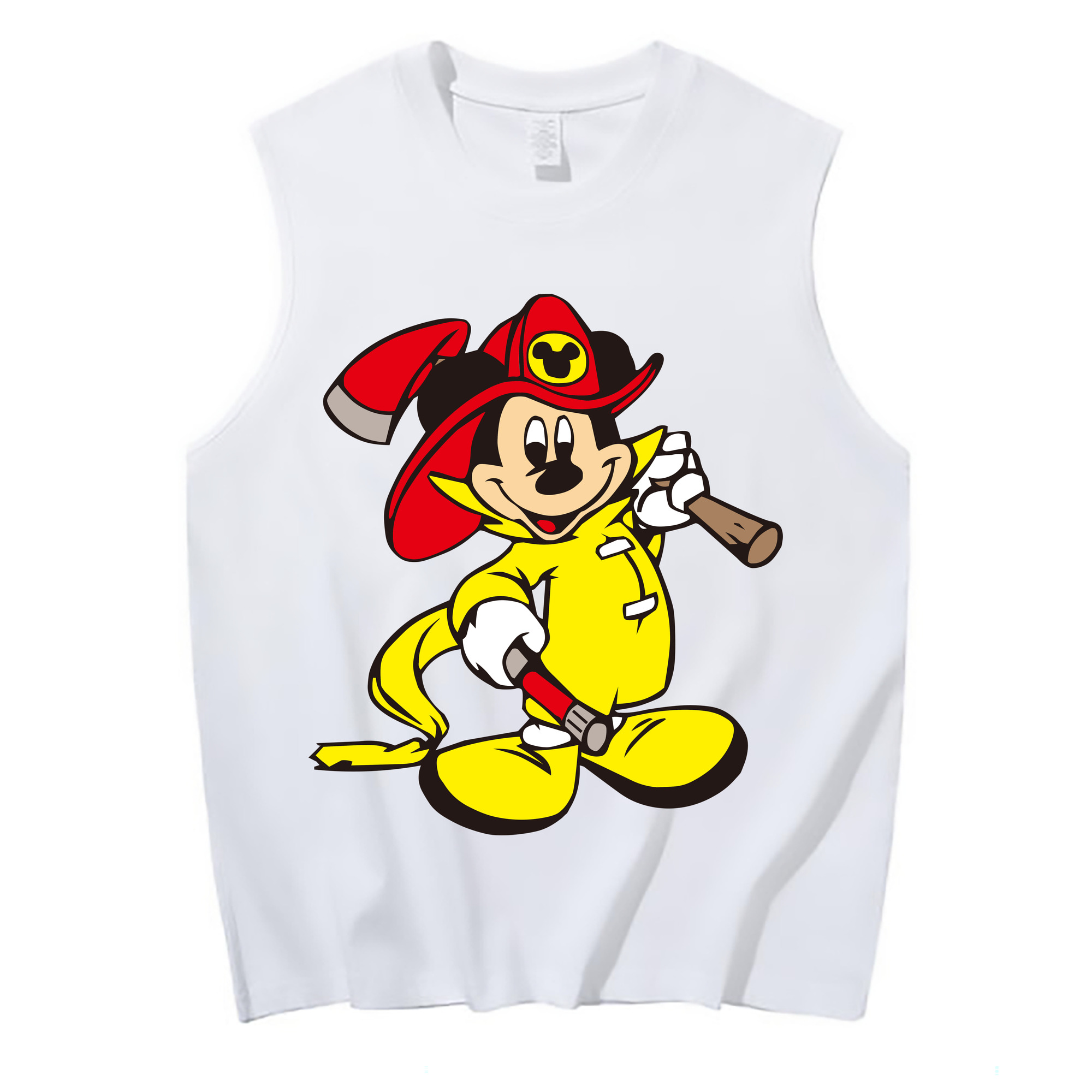 ミッキーマウス Mickey Mouse コットン100％タンクトップ（フロントプリント）