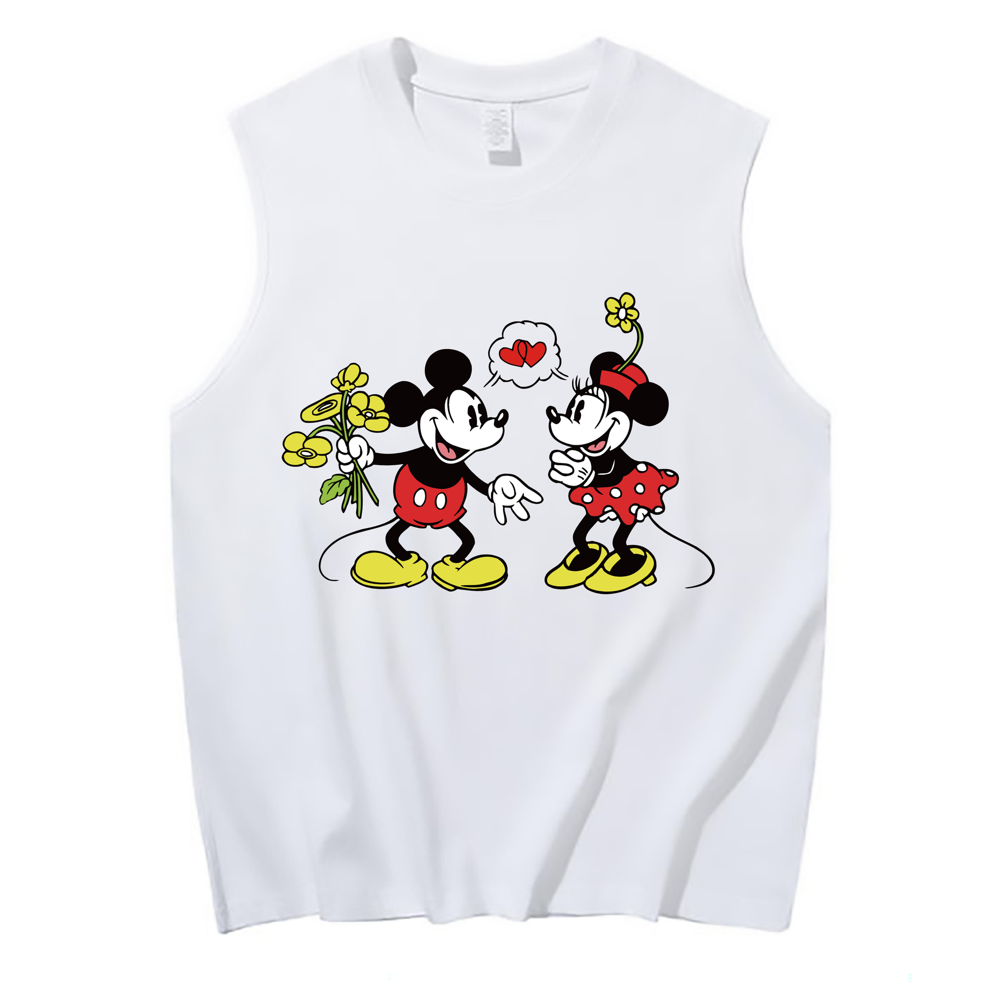 ミッキーマウス Mickey Mouse コットン100％タンクトップ（フロントプリント）
