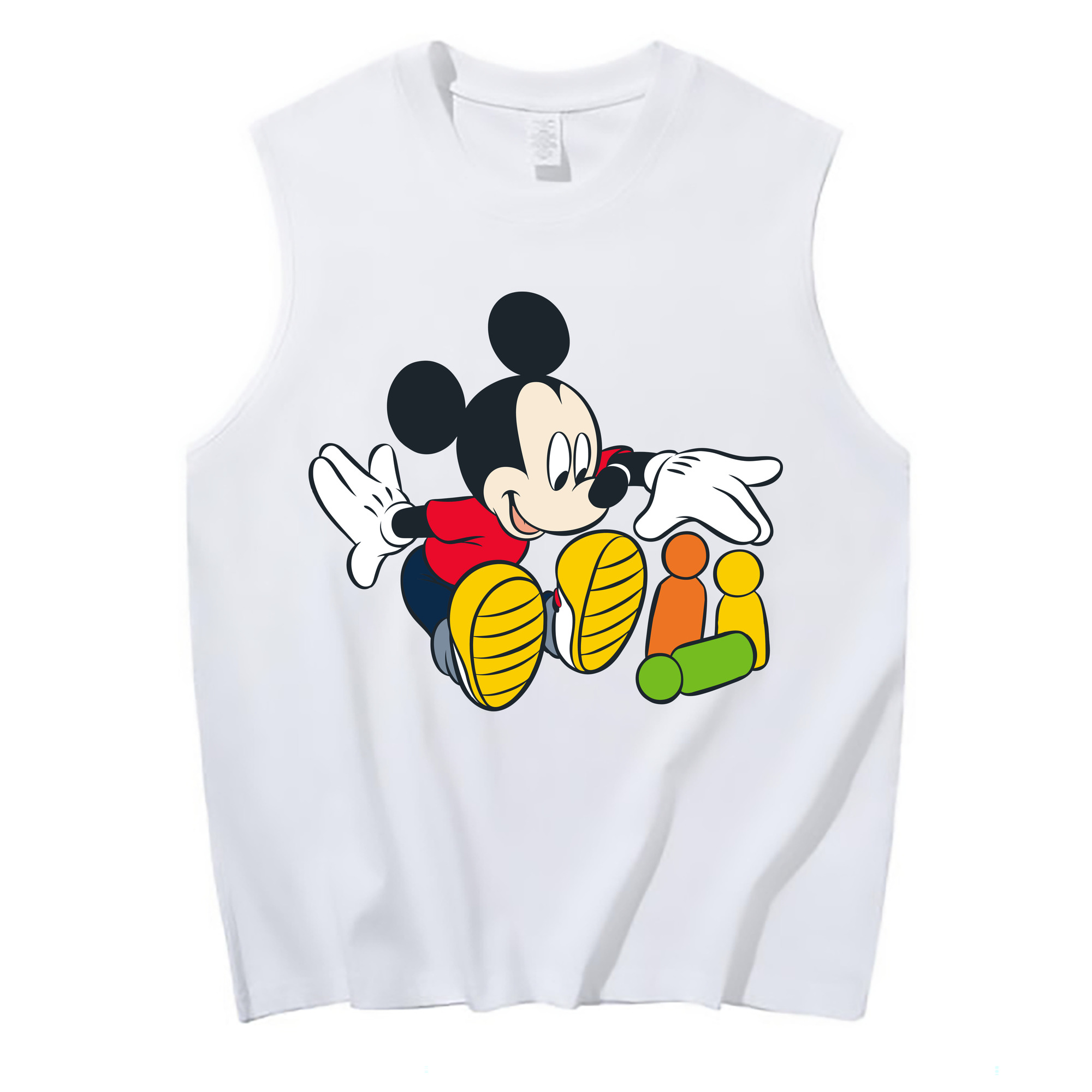 ミッキーマウス Mickey Mouse コットン100％タンクトップ（フロントプリント）