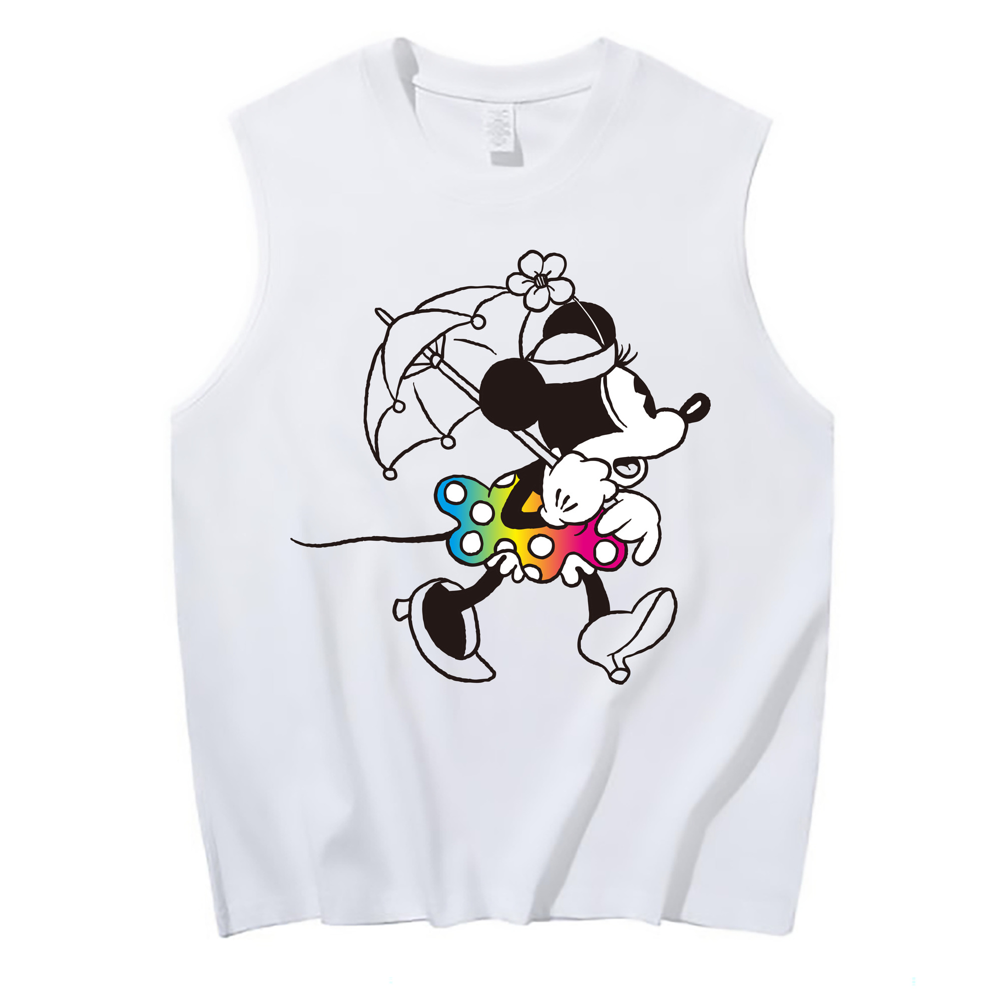 ミッキーマウス Mickey Mouse コットン100％タンクトップ（フロントプリント）