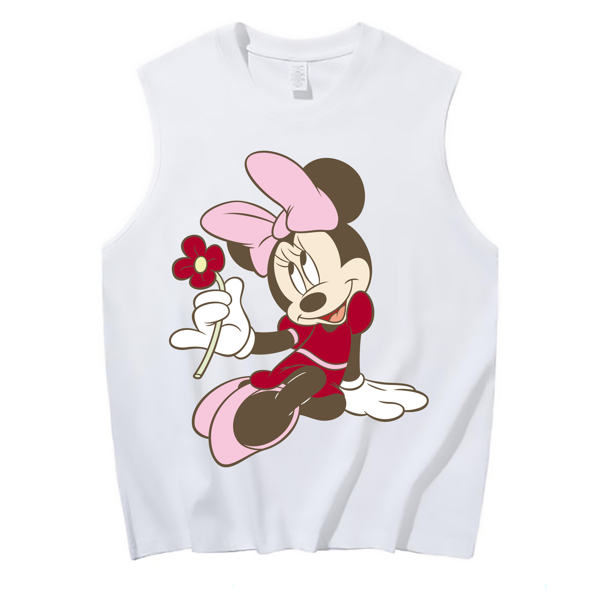 ミッキーマウス Mickey Mouse コットン100％タンクトップ（フロントプリント）
