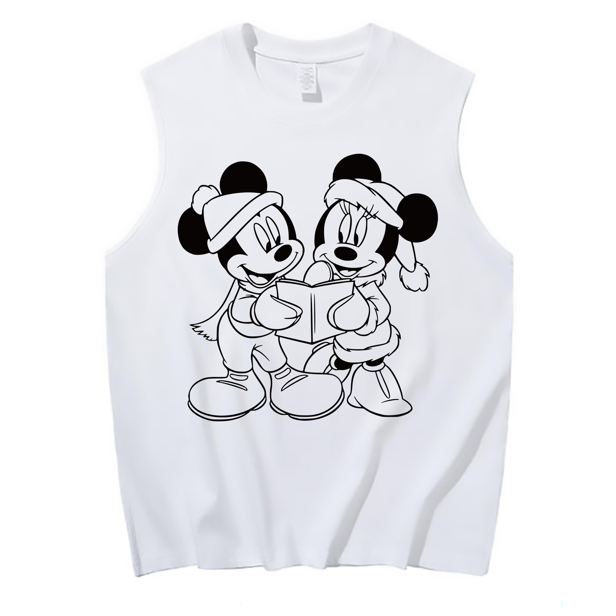 ミッキーマウス Mickey Mouse コットン100％タンクトップ（フロントプリント）