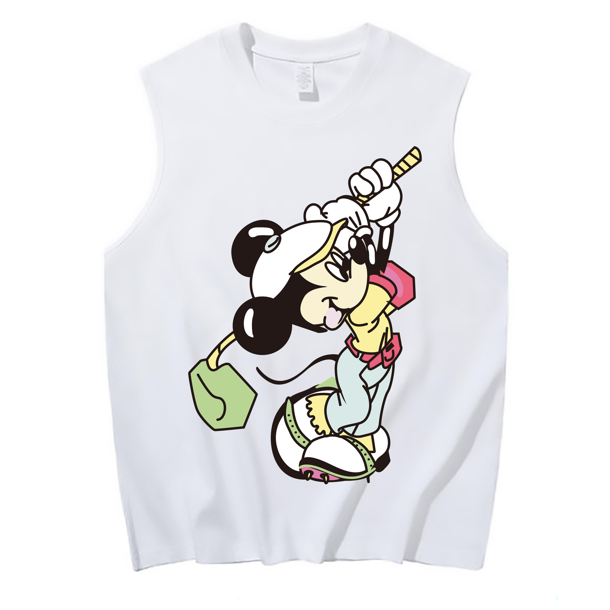 ミッキーマウス Mickey Mouse コットン100％タンクトップ（フロントプリント）