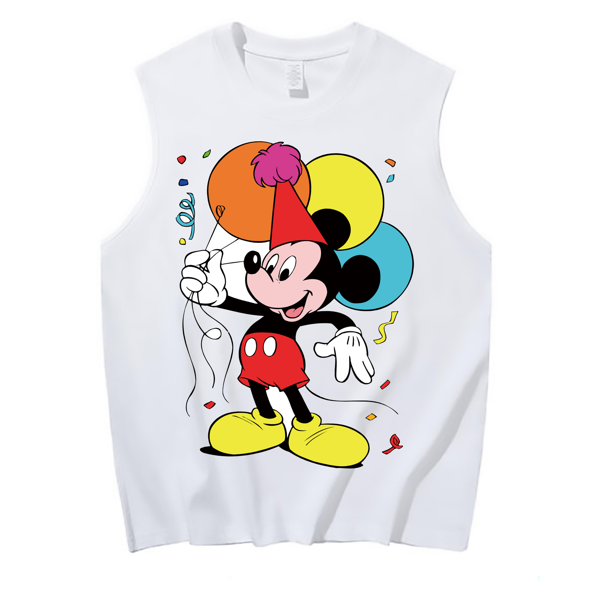 ミッキーマウス Mickey Mouse コットン100％タンクトップ（フロントプリント）