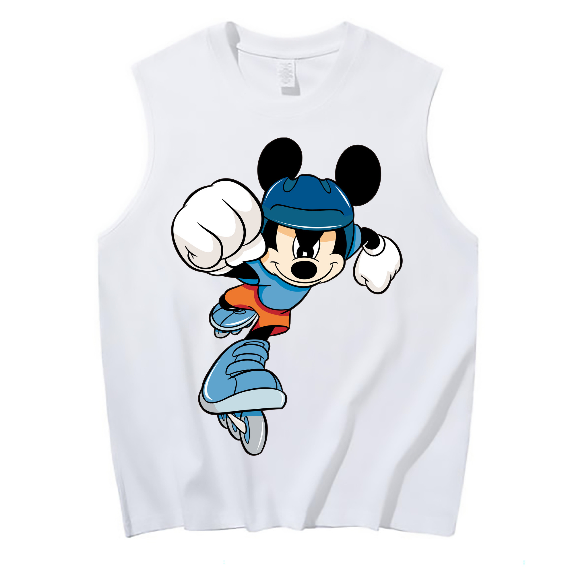 ミッキーマウス Mickey Mouse コットン100％タンクトップ（フロントプリント）