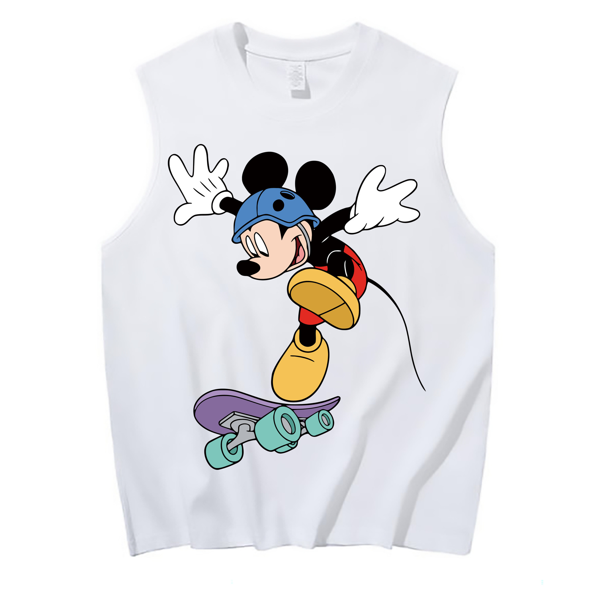 ミッキーマウス Mickey Mouse コットン100％タンクトップ（フロントプリント）