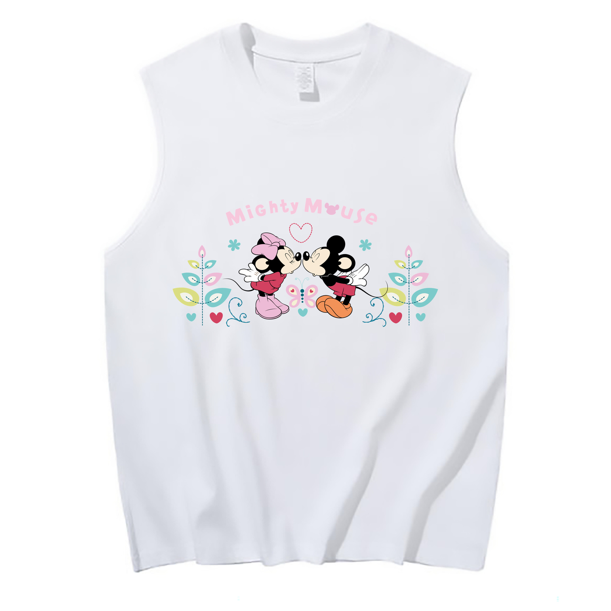 ミッキーマウス Mickey Mouse コットン100％タンクトップ（フロントプリント）