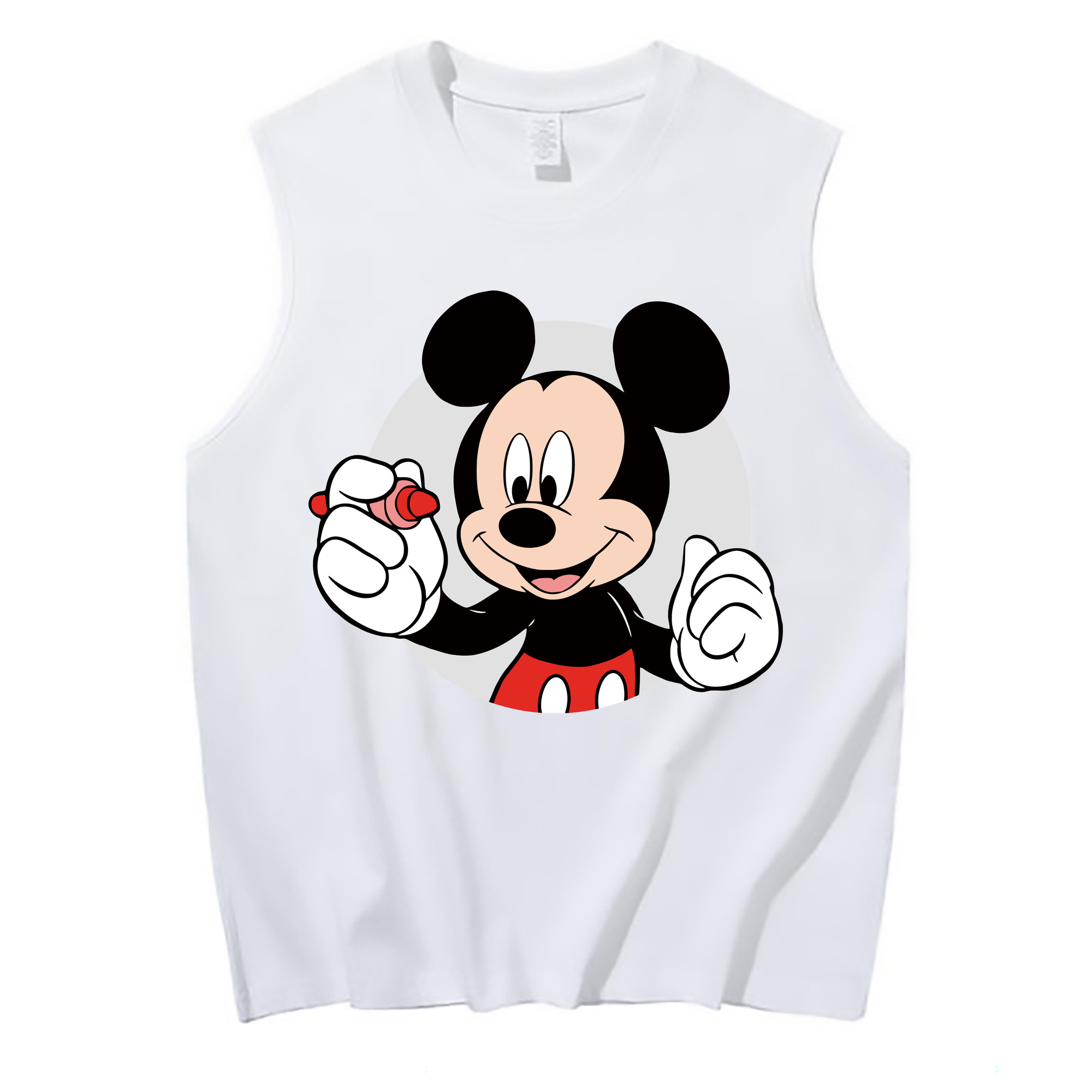 ミッキーマウス Mickey Mouse コットン100％タンクトップ（フロントプリント）