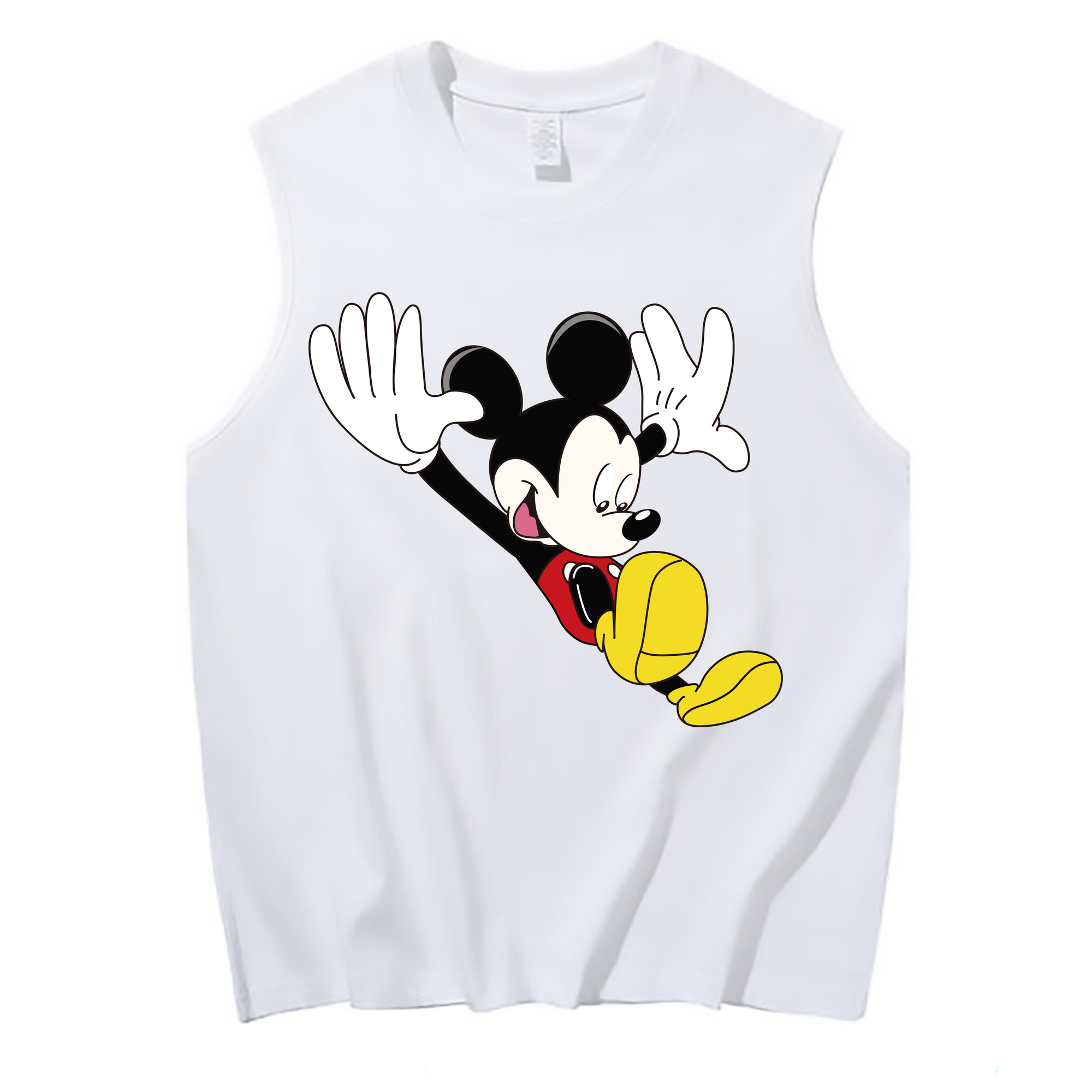 ミッキーマウス Mickey Mouse コットン100％タンクトップ（フロントプリント）