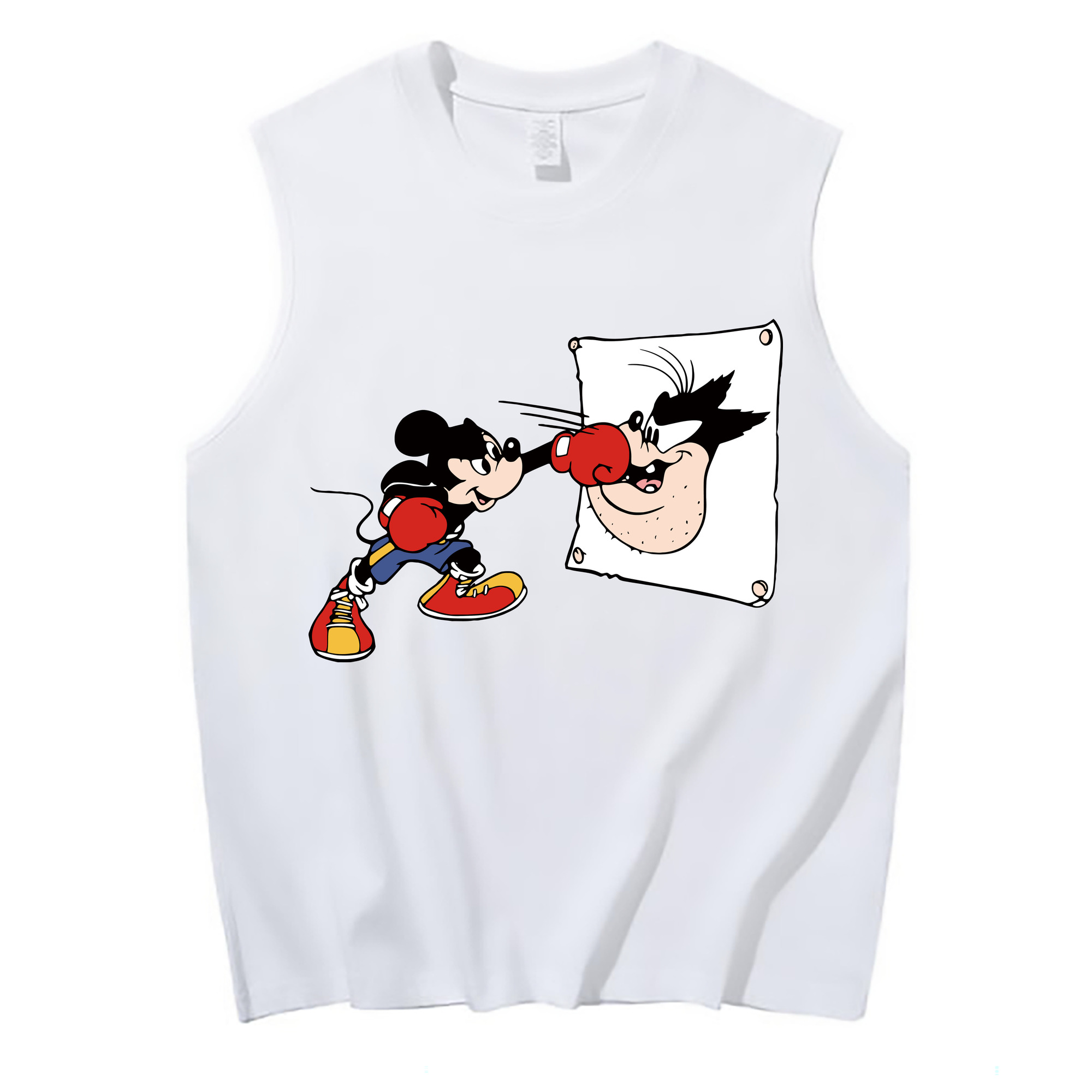 ミッキーマウス Mickey Mouse コットン100％タンクトップ（フロントプリント）