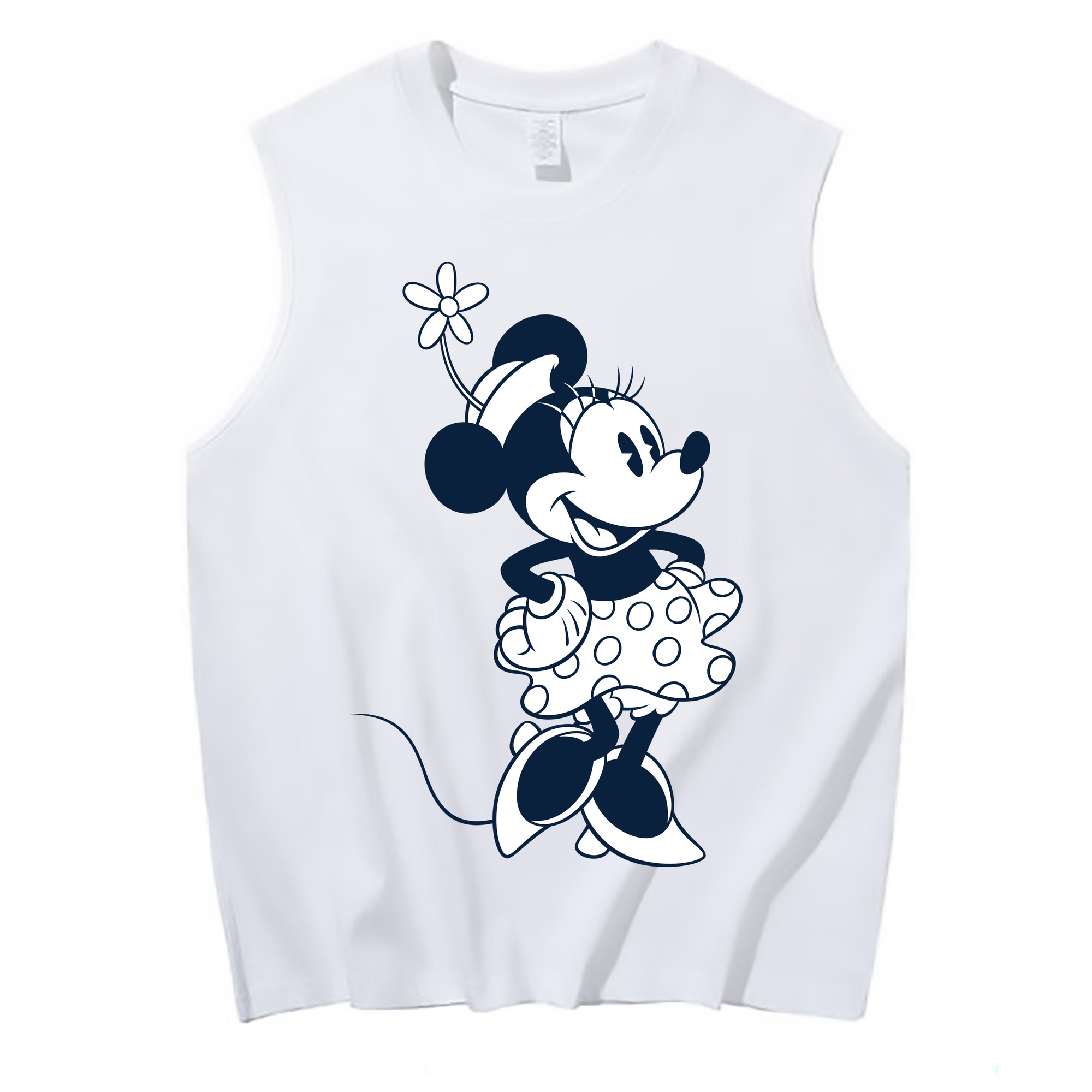 ミッキーマウス Mickey Mouse コットン100％タンクトップ（フロントプリント）