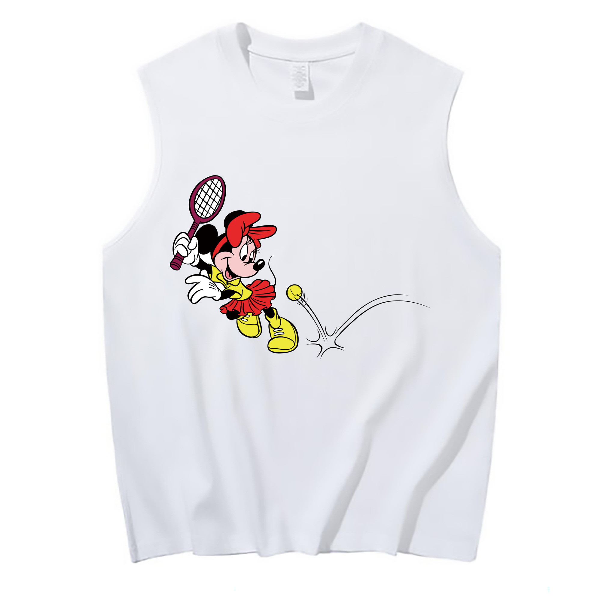 ミッキーマウス Mickey Mouse コットン100％タンクトップ（フロントプリント）