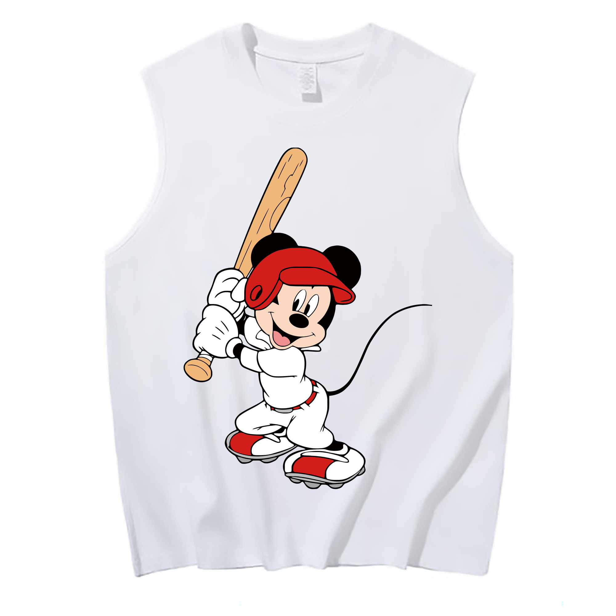 ミッキーマウス Mickey Mouse コットン100％タンクトップ（フロントプリント）