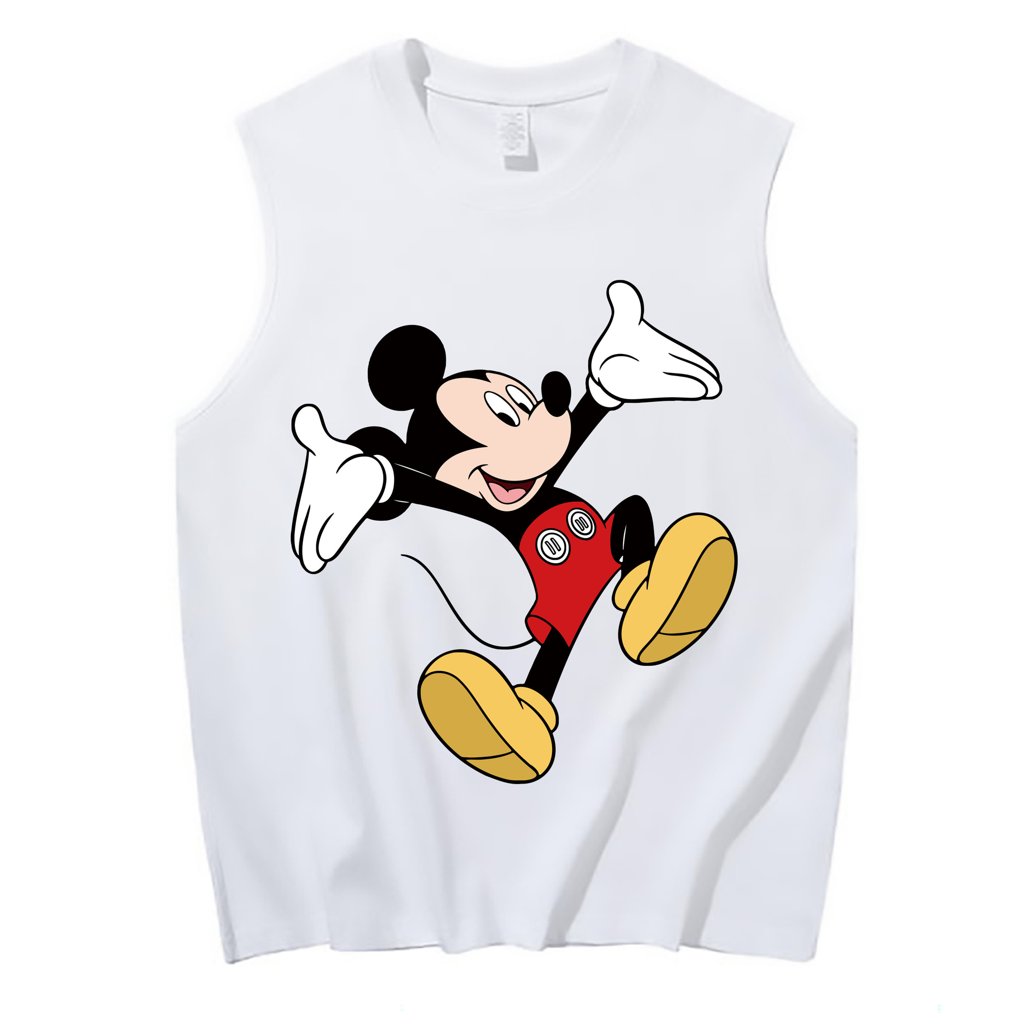ミッキーマウス Mickey Mouse コットン100％タンクトップ（フロントプリント）