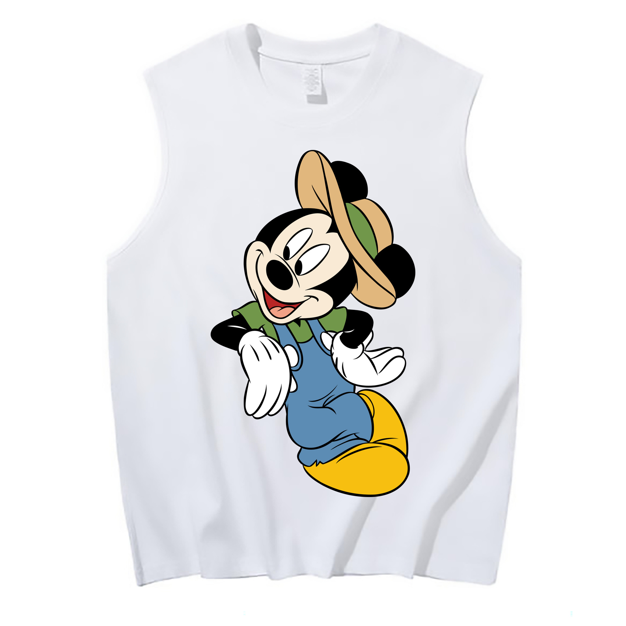 ミッキーマウス Mickey Mouse コットン100％タンクトップ（フロントプリント）