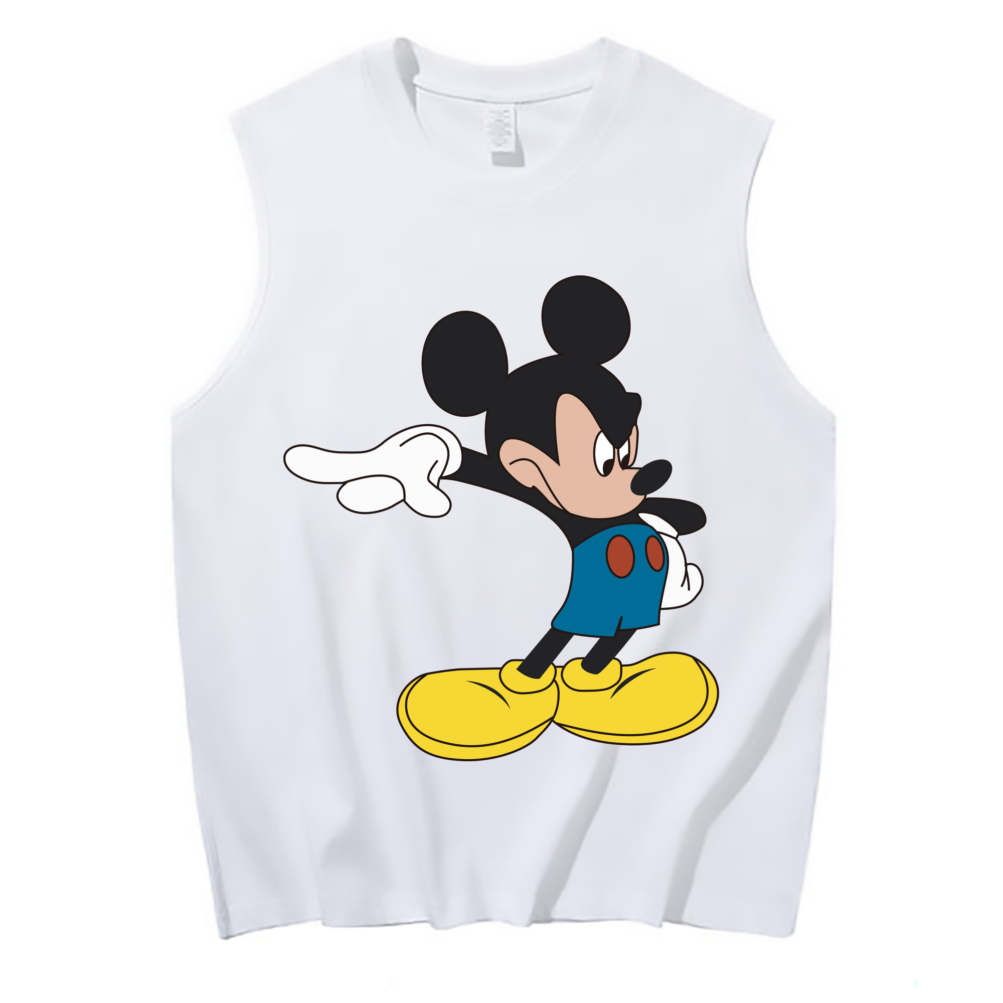 ミッキーマウス Mickey Mouse コットン100％タンクトップ（フロントプリント）