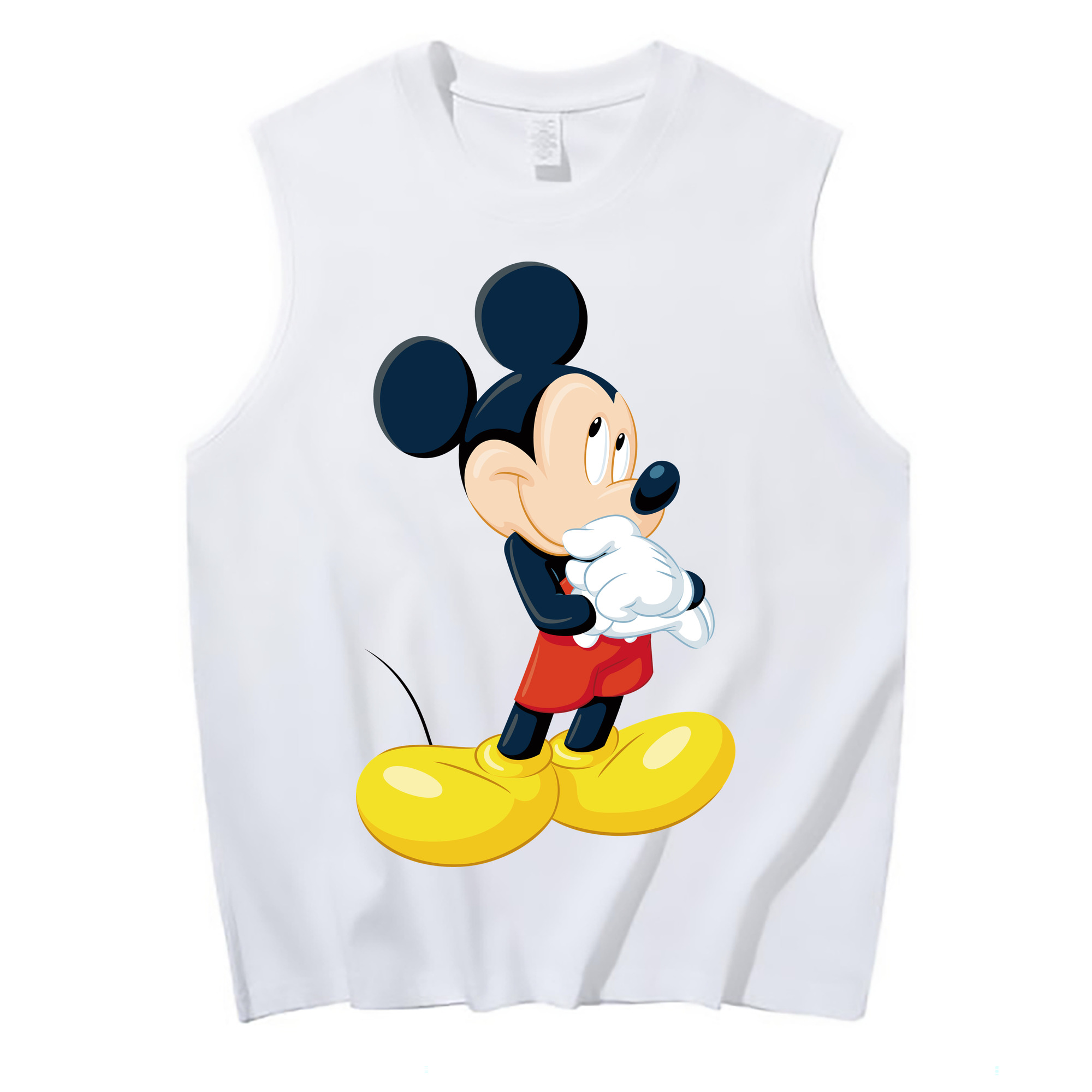 ミッキーマウス Mickey Mouse コットン100％タンクトップ（フロントプリント）