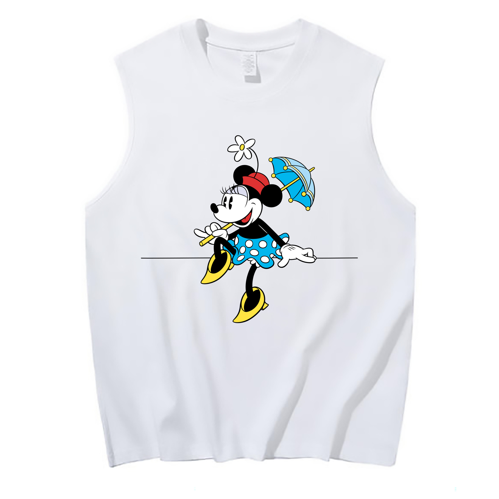 ミッキーマウス Mickey Mouse コットン100％タンクトップ（フロントプリント）