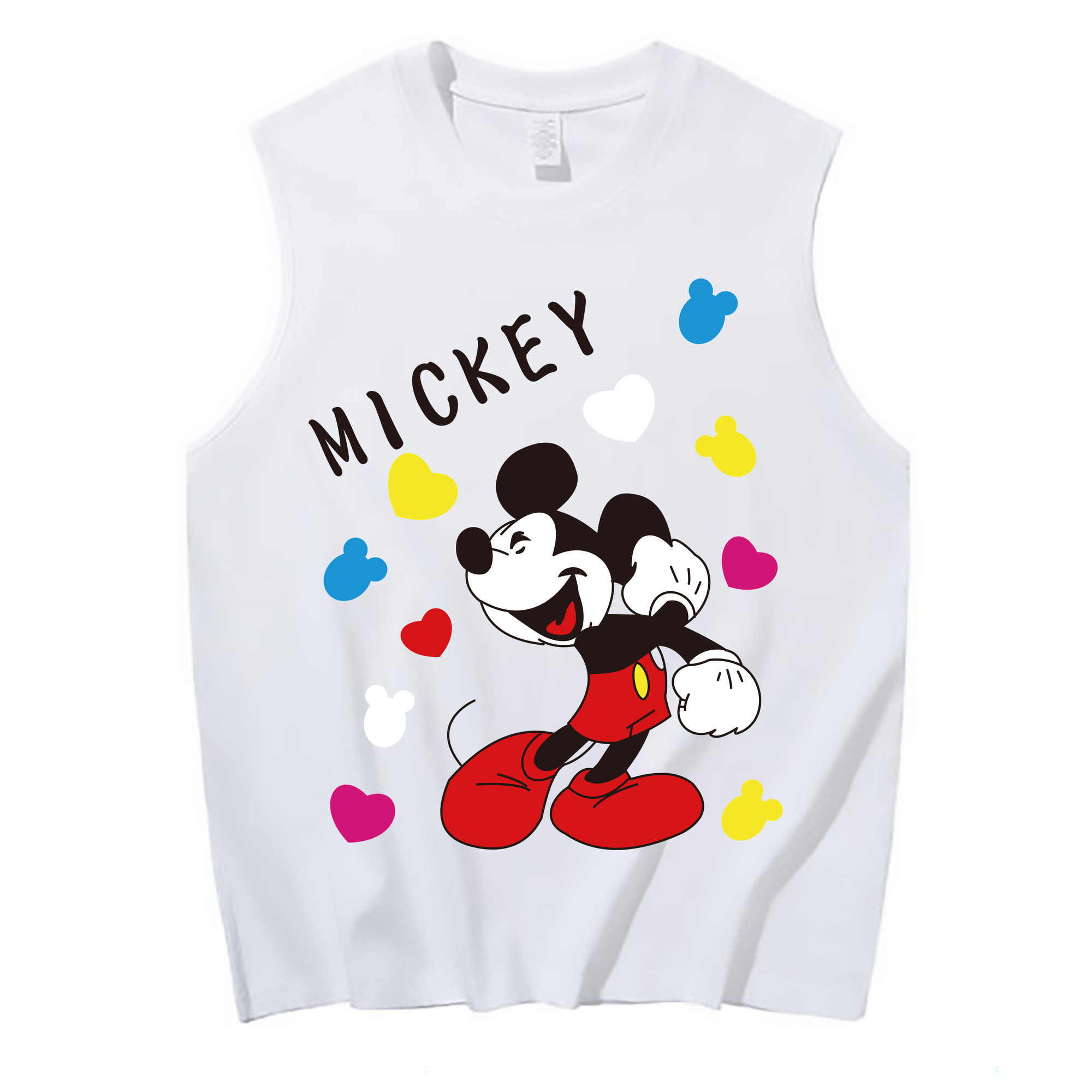 ミッキーマウス Mickey Mouse コットン100％タンクトップ（フロントプリント）