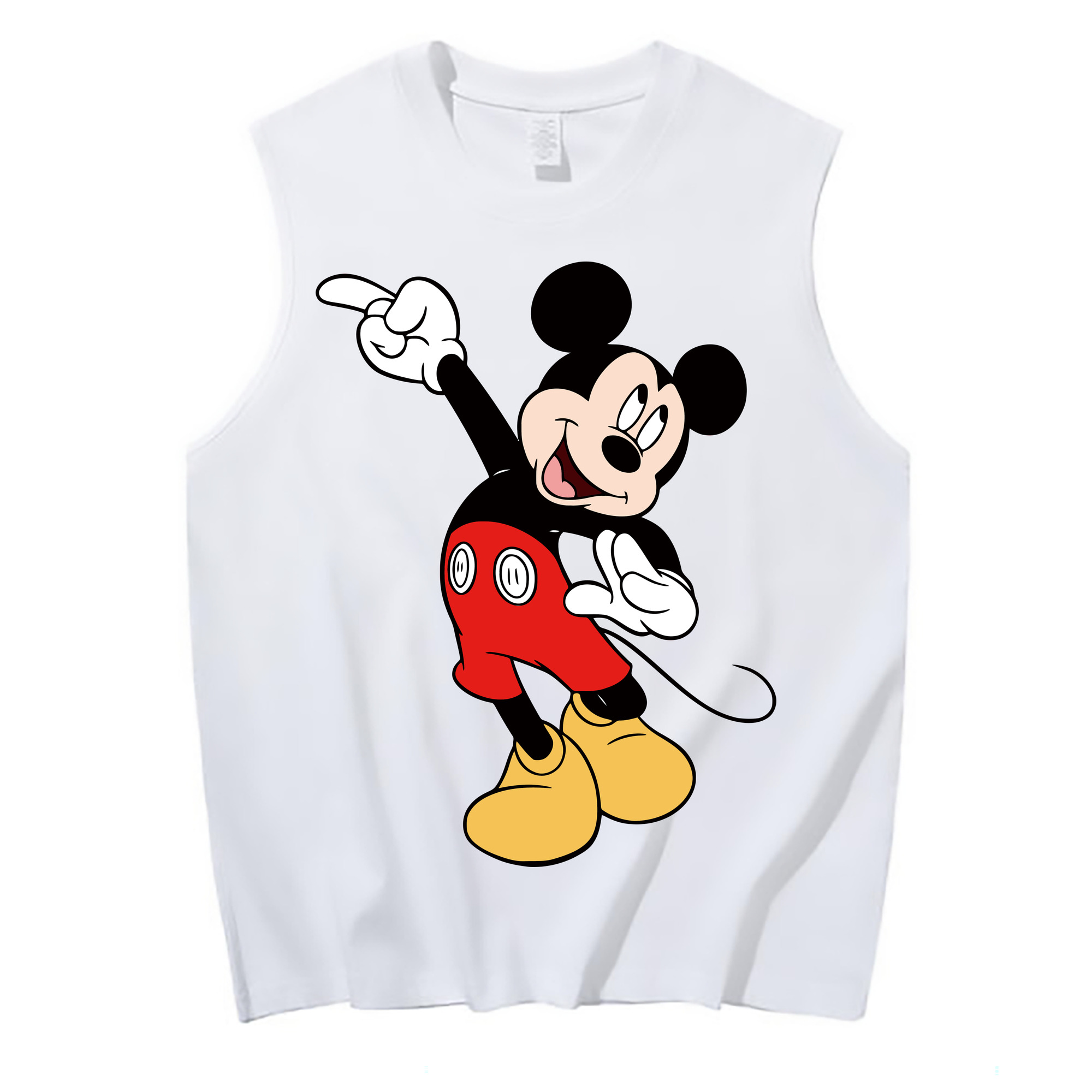 ミッキーマウス Mickey Mouse コットン100％タンクトップ（フロントプリント）